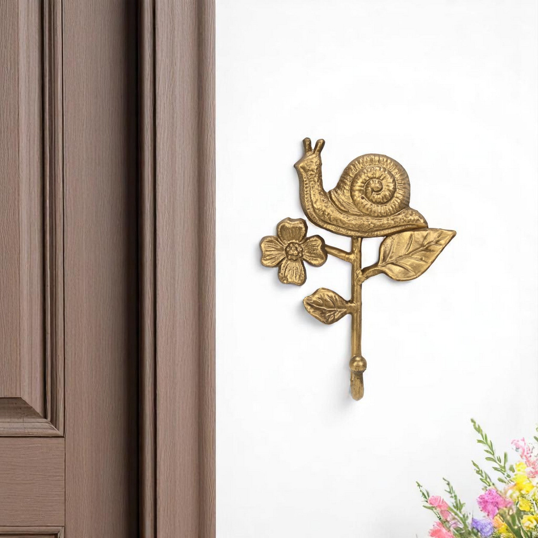 5" Gold Cast Iron Snail Wall Hook