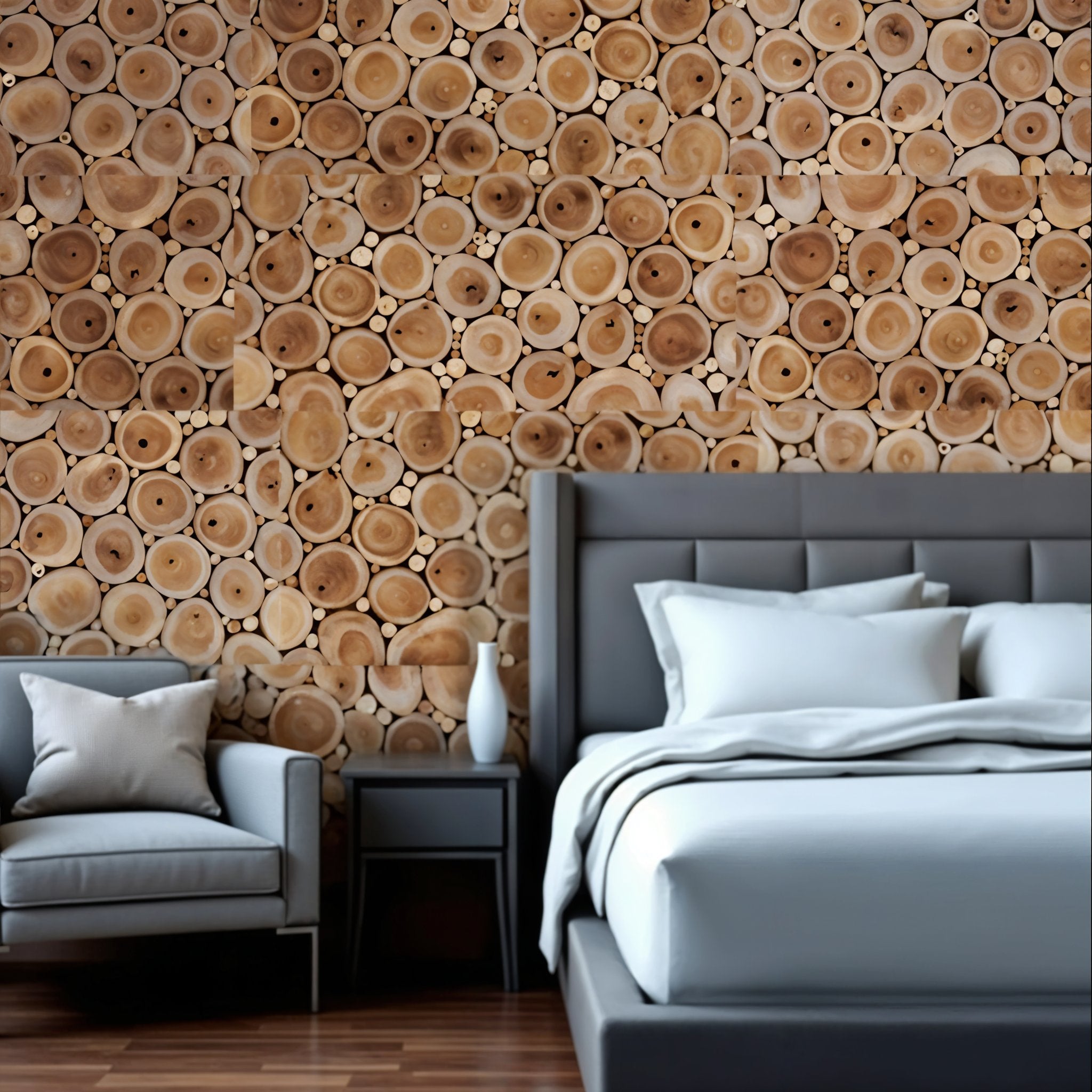 Natural Tree Stump Slice Teak Reclaimed Wood Decorative Wall Panels