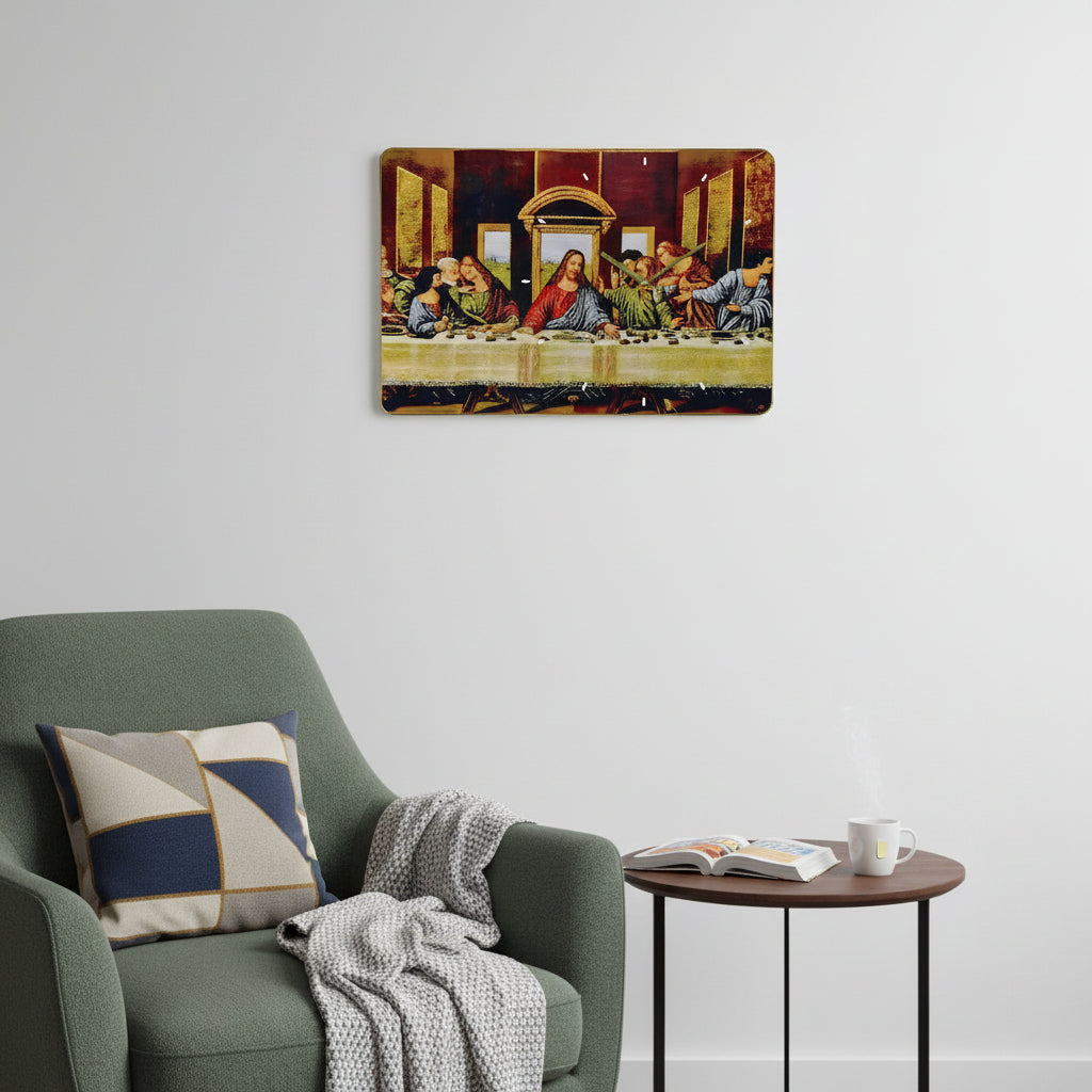 24" Red Green And Blue Solid Wood Silent Analog Wall Clock