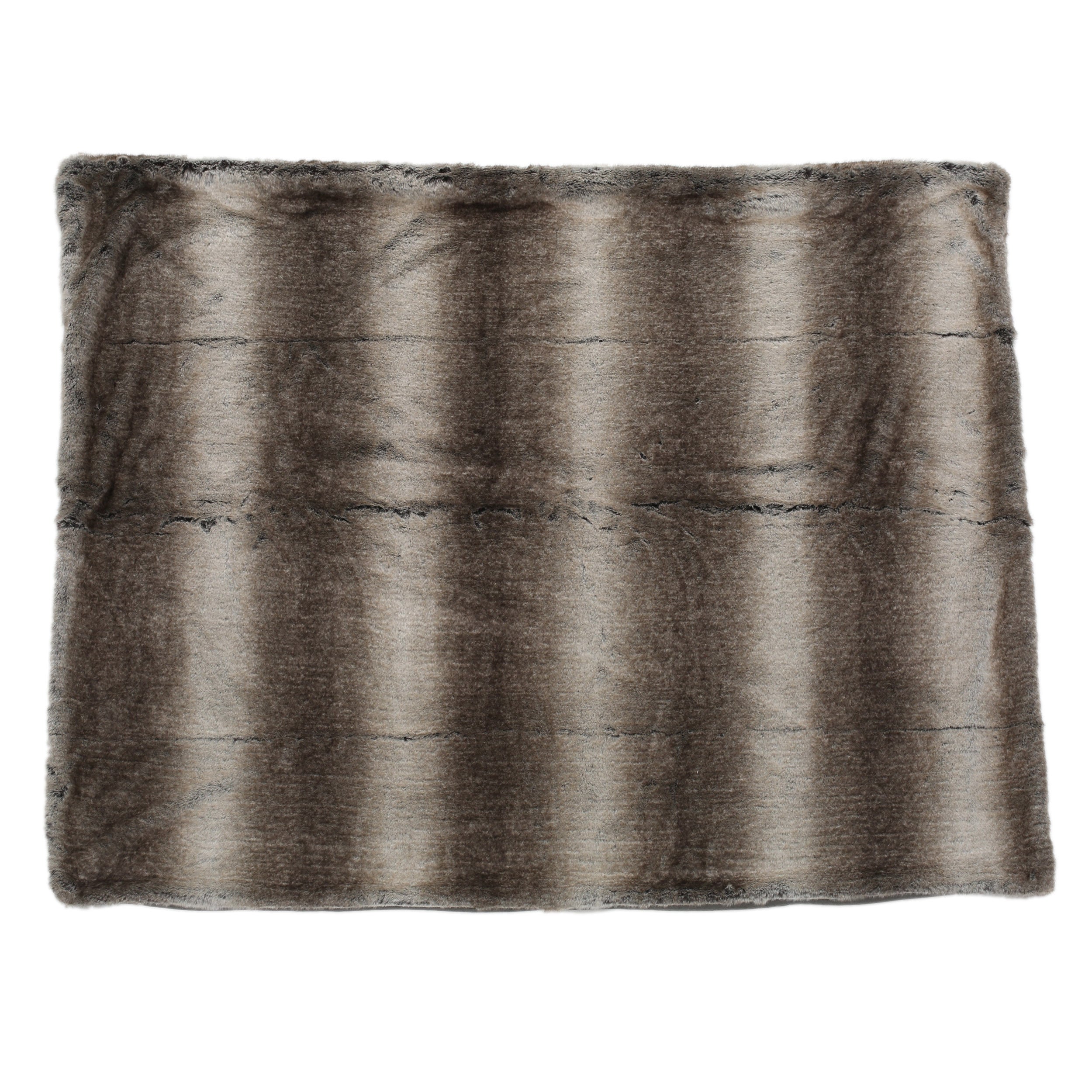 50" X 60" Brown Faux Fur Woven Plush Throw Blanket