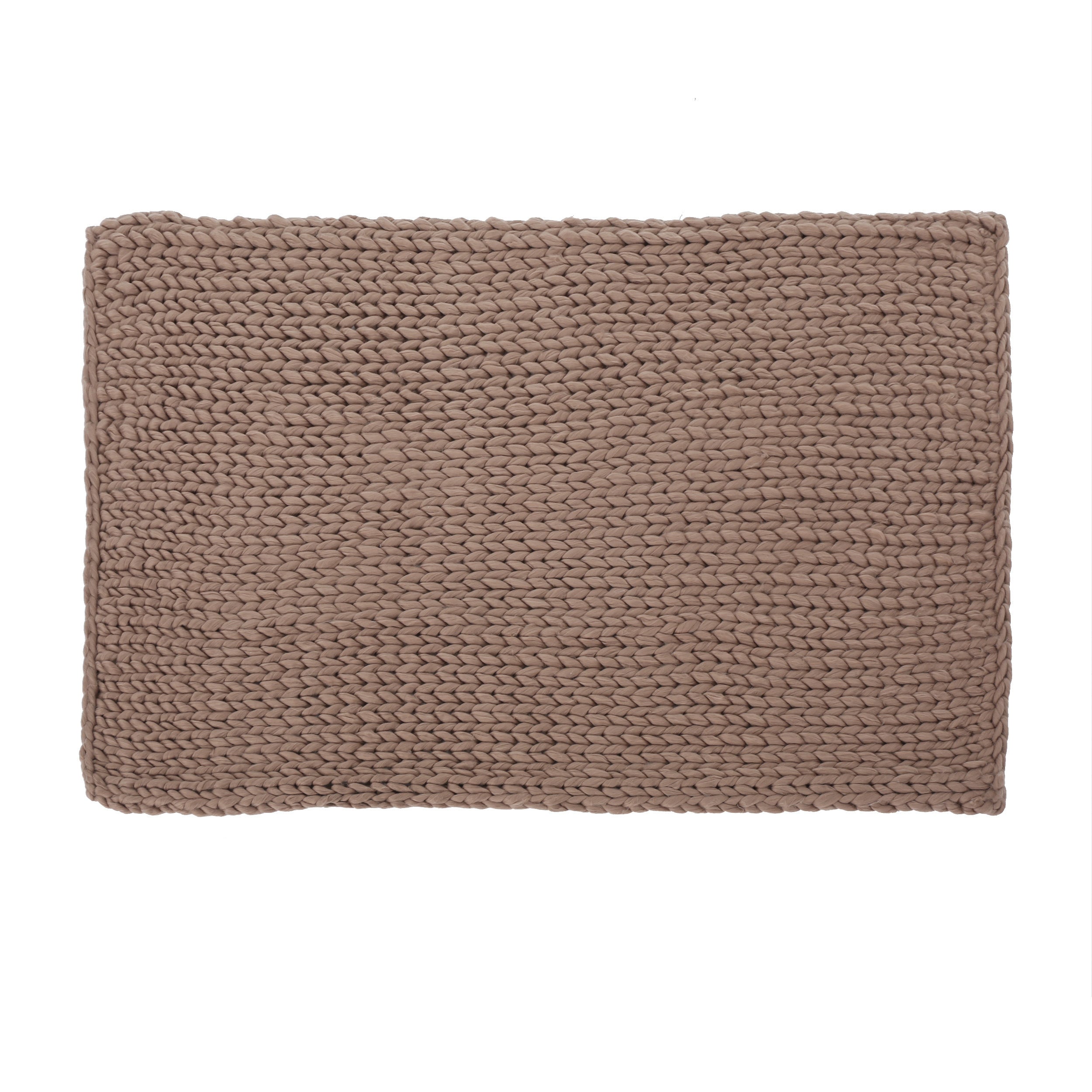 50" X 60" Brown Wool Acrylic Blend Knitted Plush Throw Blanket