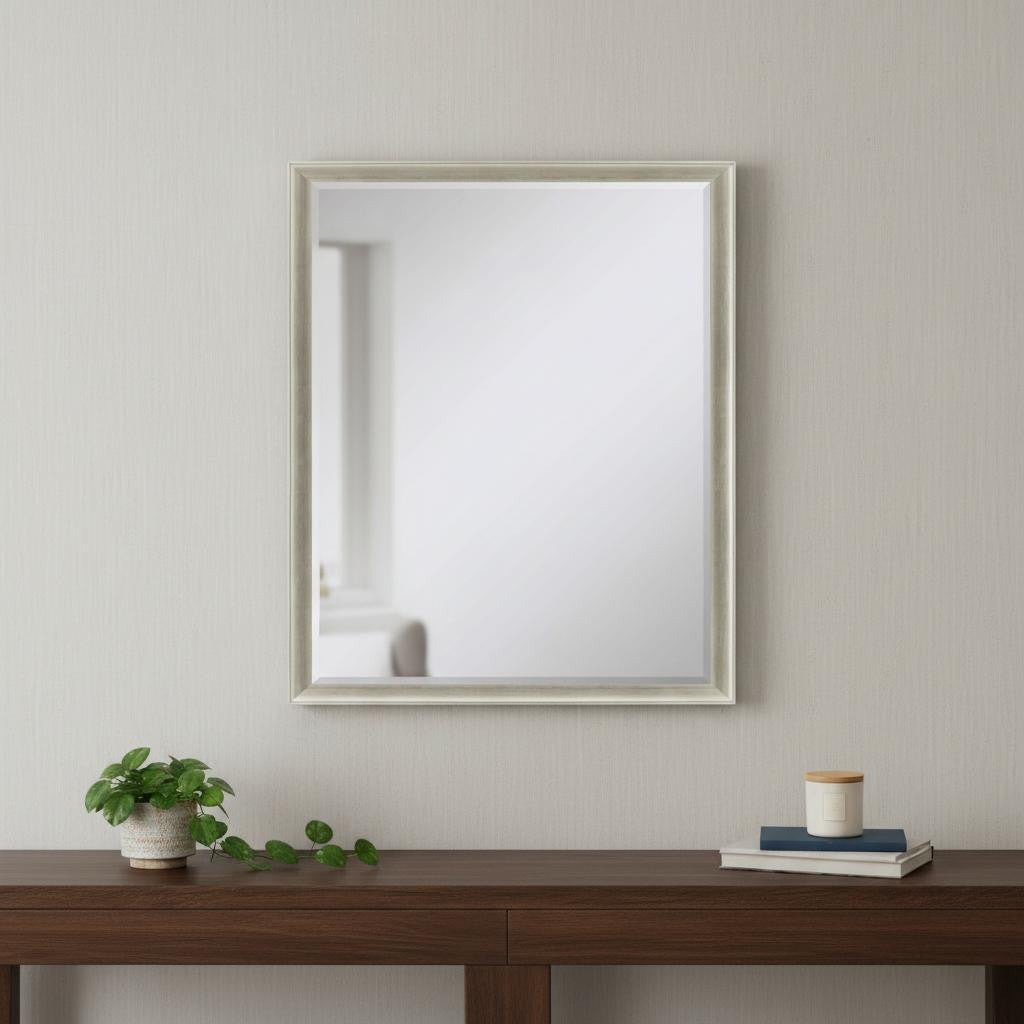 32" Silver Wood Accent Mirror