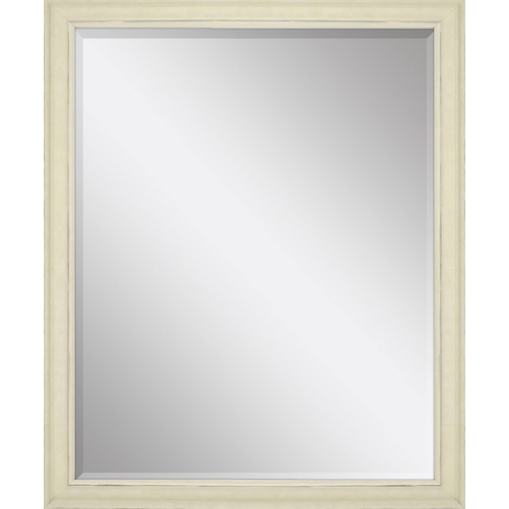 44" White Wood Accent Mirror