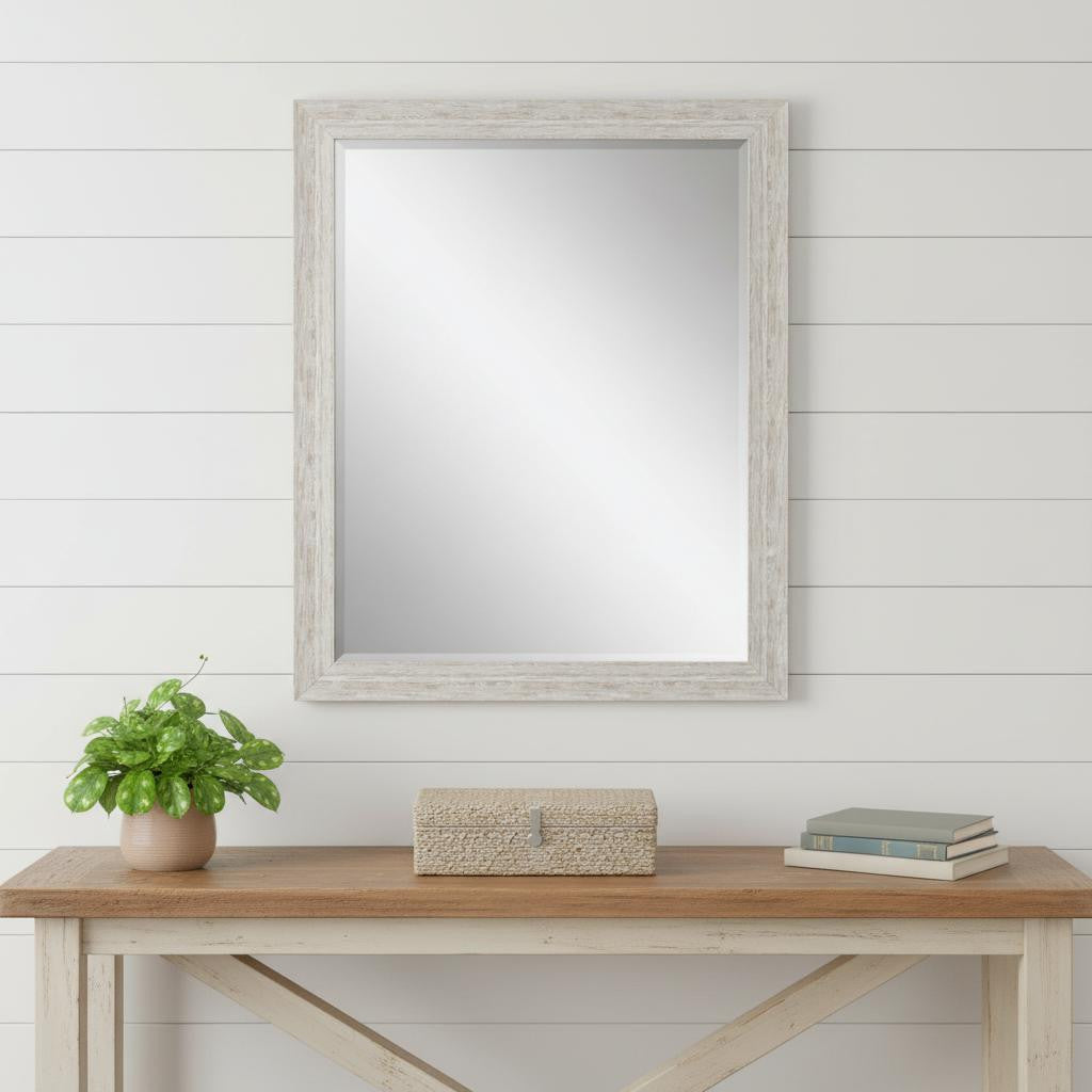 34" White Accent Mirror