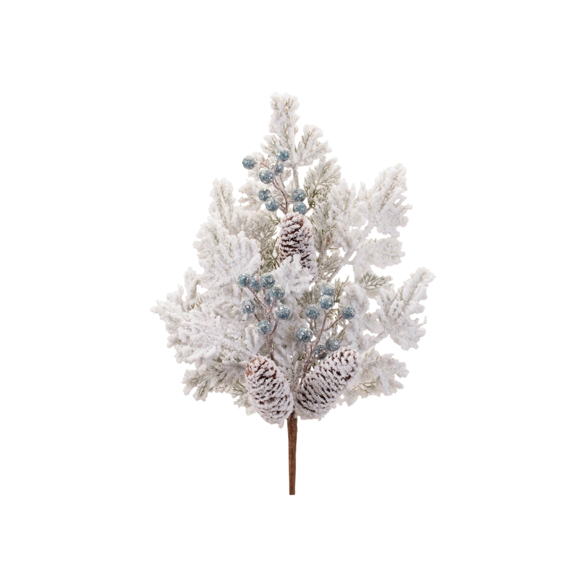 Set of Six 10" White Green And Brown Artificial Pine