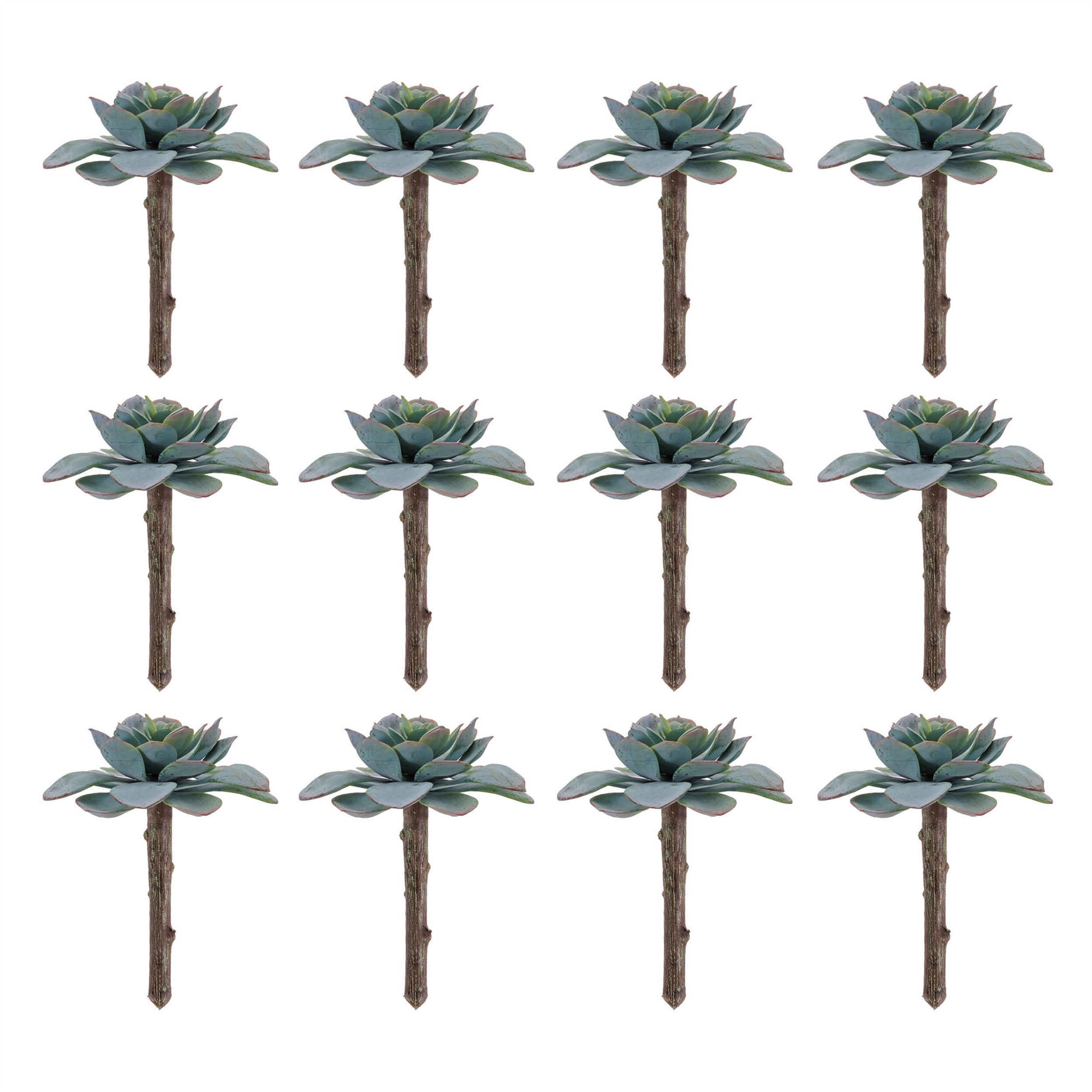 12 5" Green And Brown Artificial Succulent