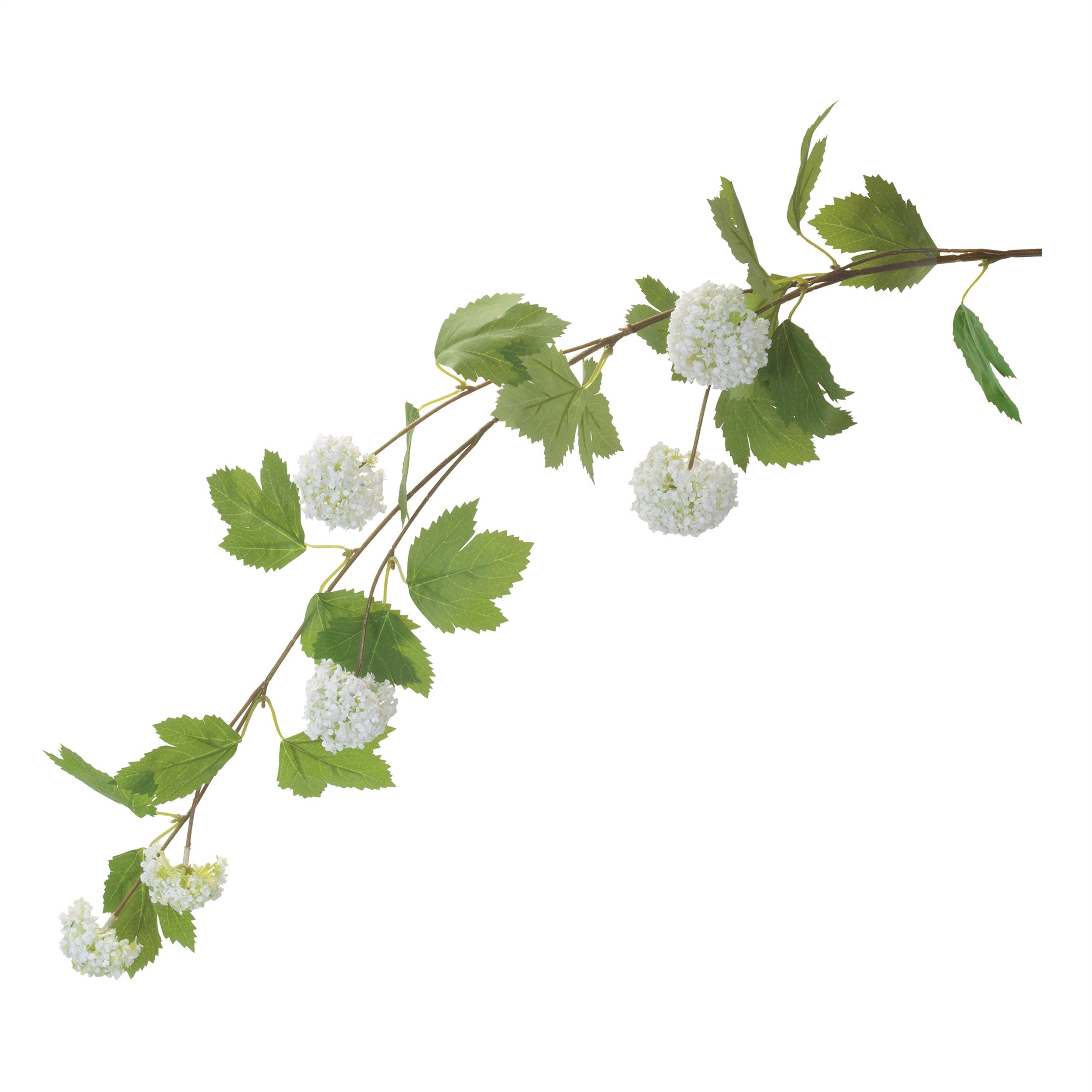 Set of Six 15" White Green And Brown Artificial Flowering