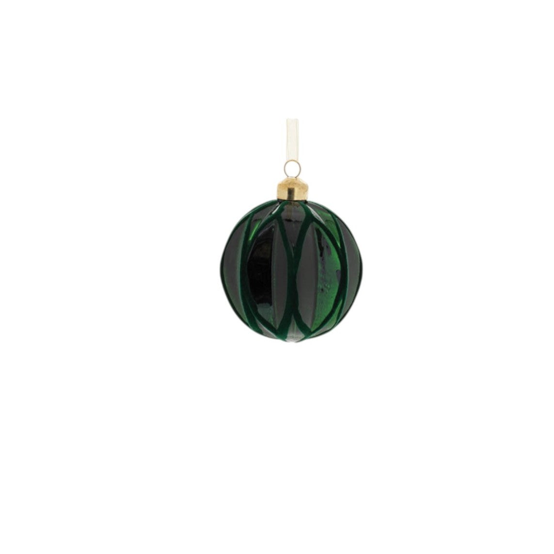 Set of Twelve Green Glass Hanging Figurine Ornaments