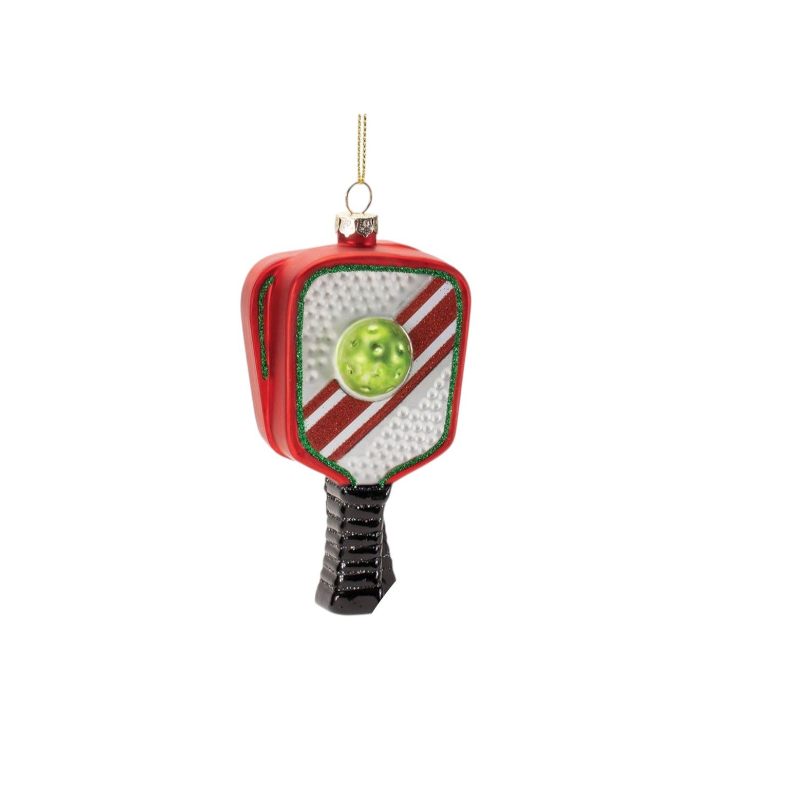 Set of Six Red And Black Glass Hanging Figurine Ornaments