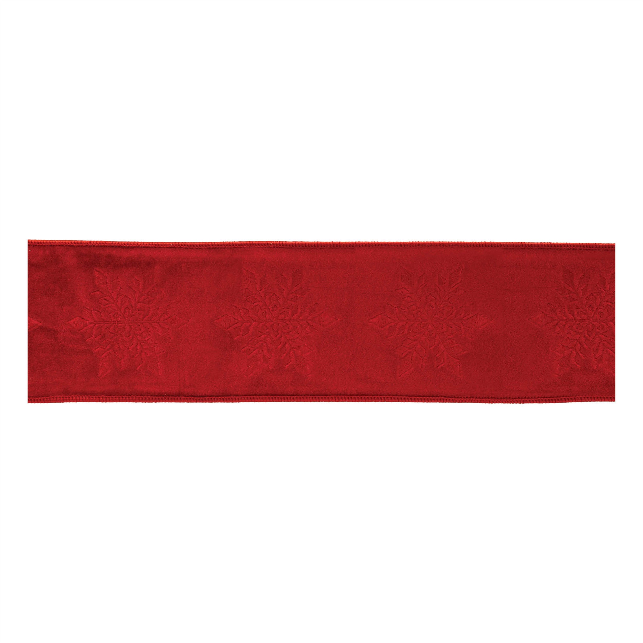 Embroidered Snowflake Wired Ribbon 4" x 5 Yds. Shatterproof Ribbon