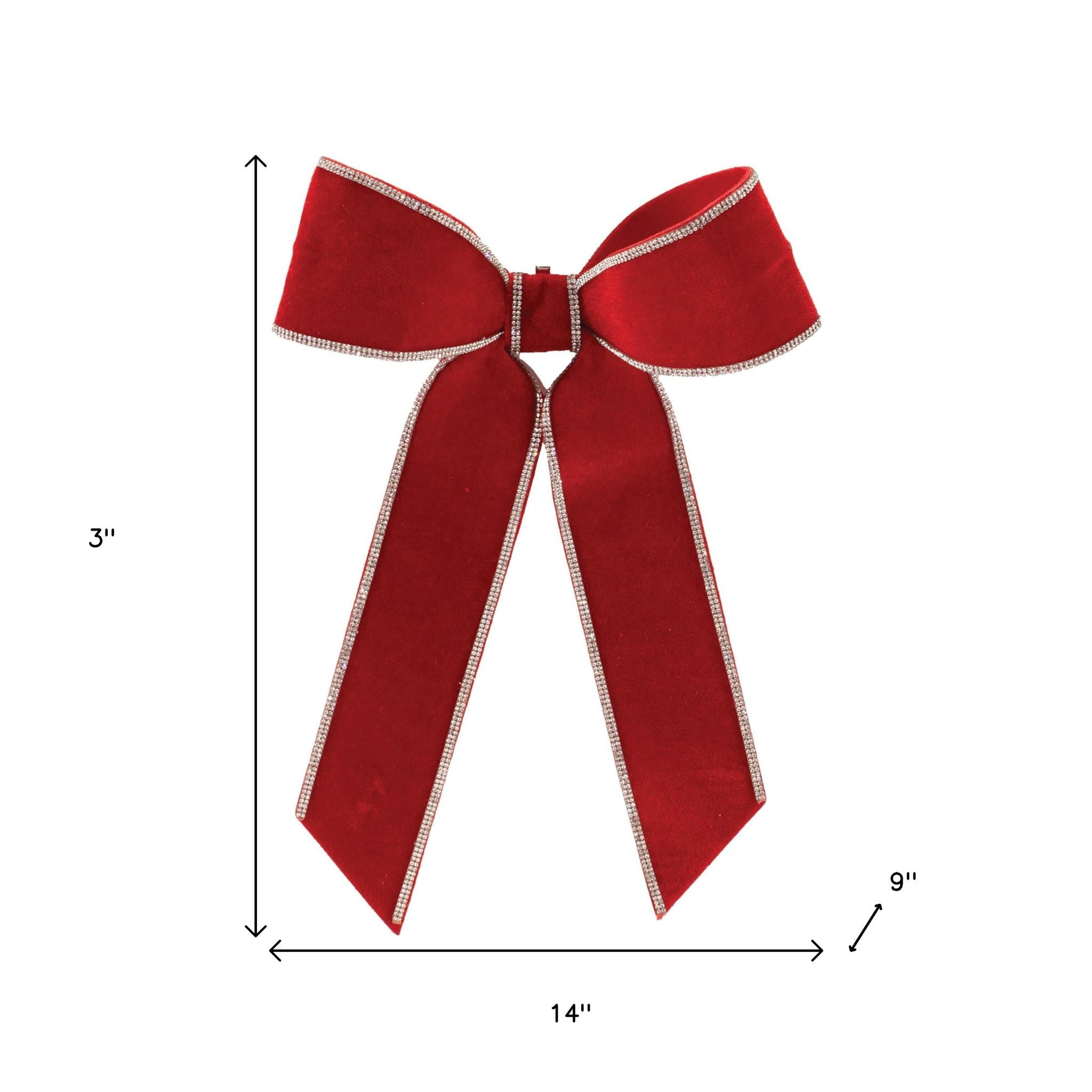 Set of Two Red And Silver Shatterproof Bows