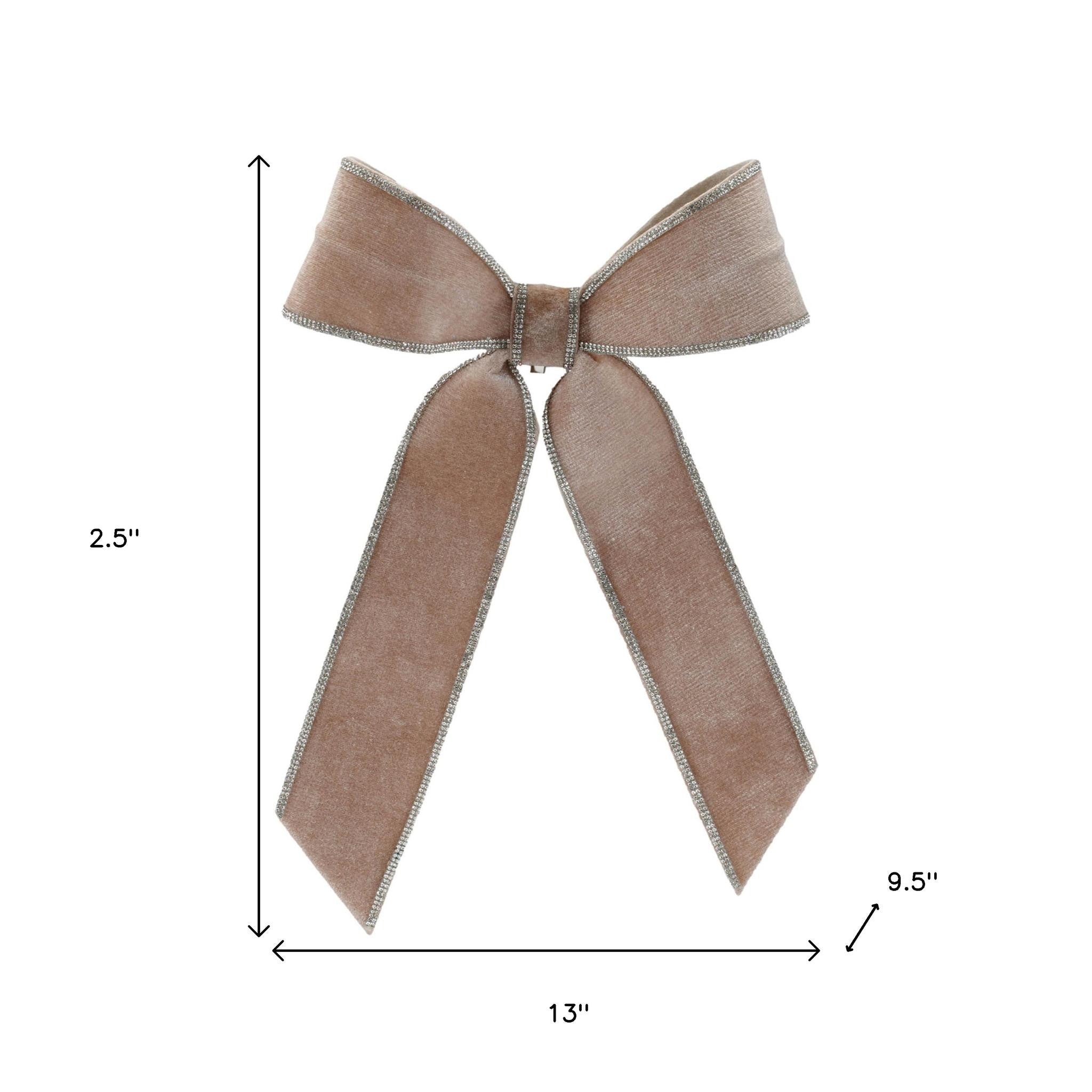 Set of Two Beige And Gray Shatterproof Bows