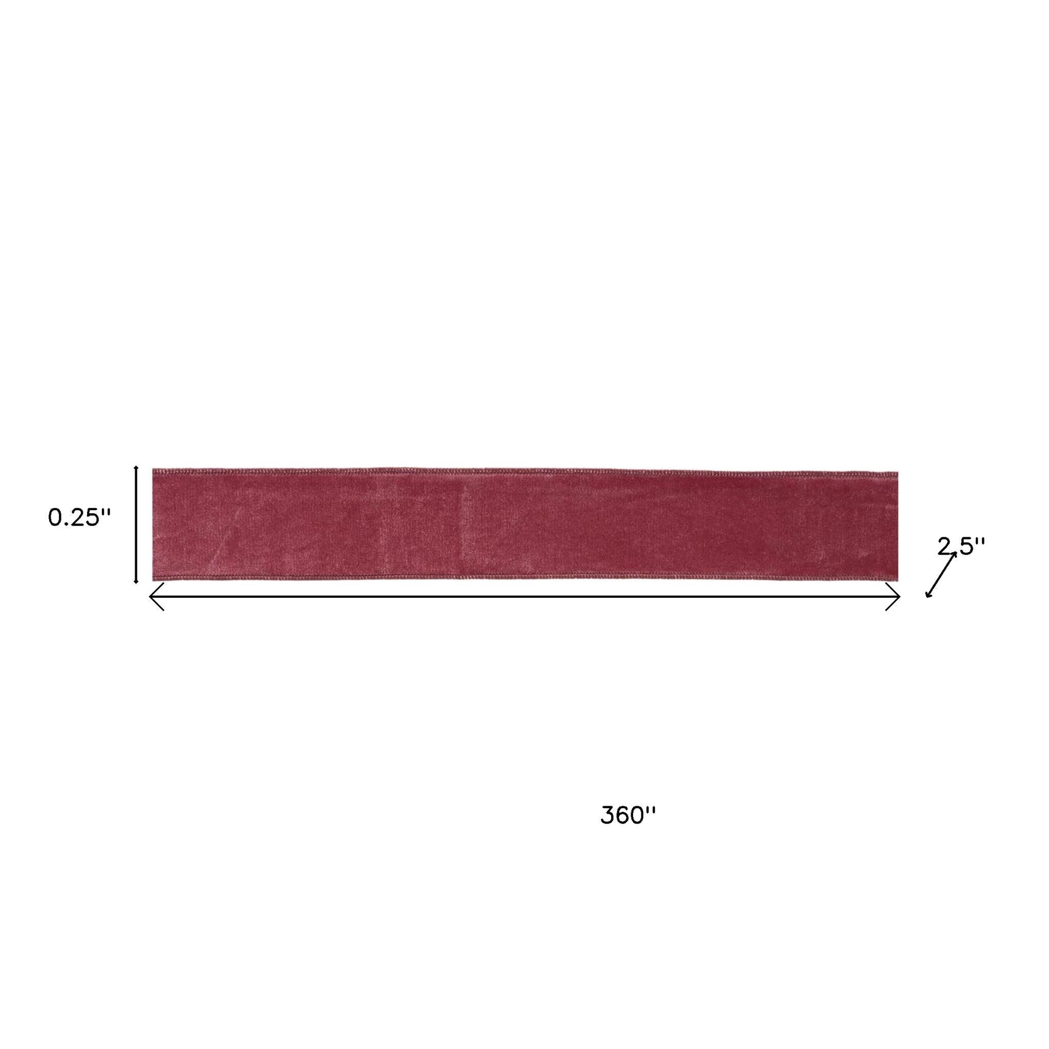 Mauve Red Wired Ribbon 2.5" x 10 Yds. Shatterproof Ribbon