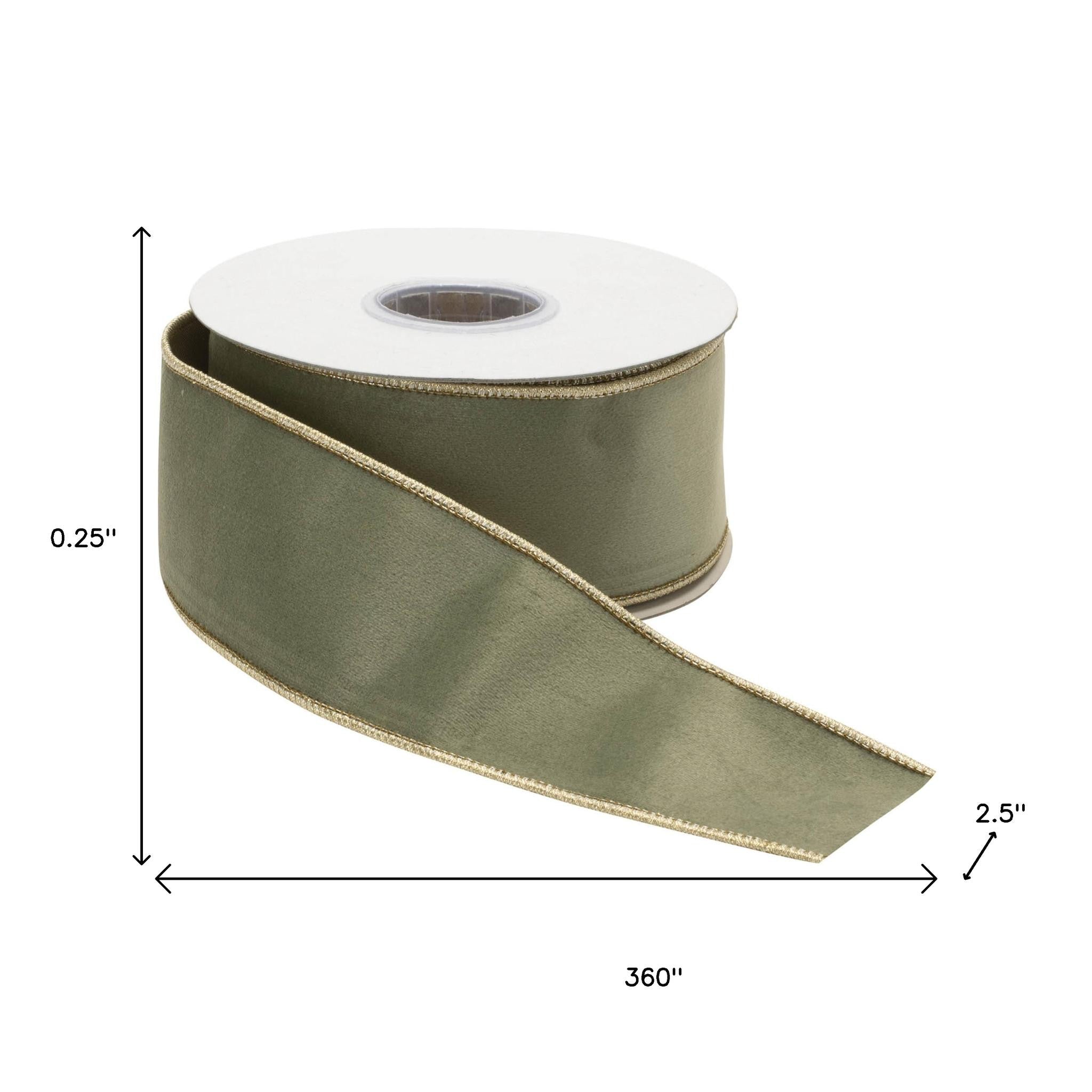 Set of Two Green And Gold Shatterproof Ribbons