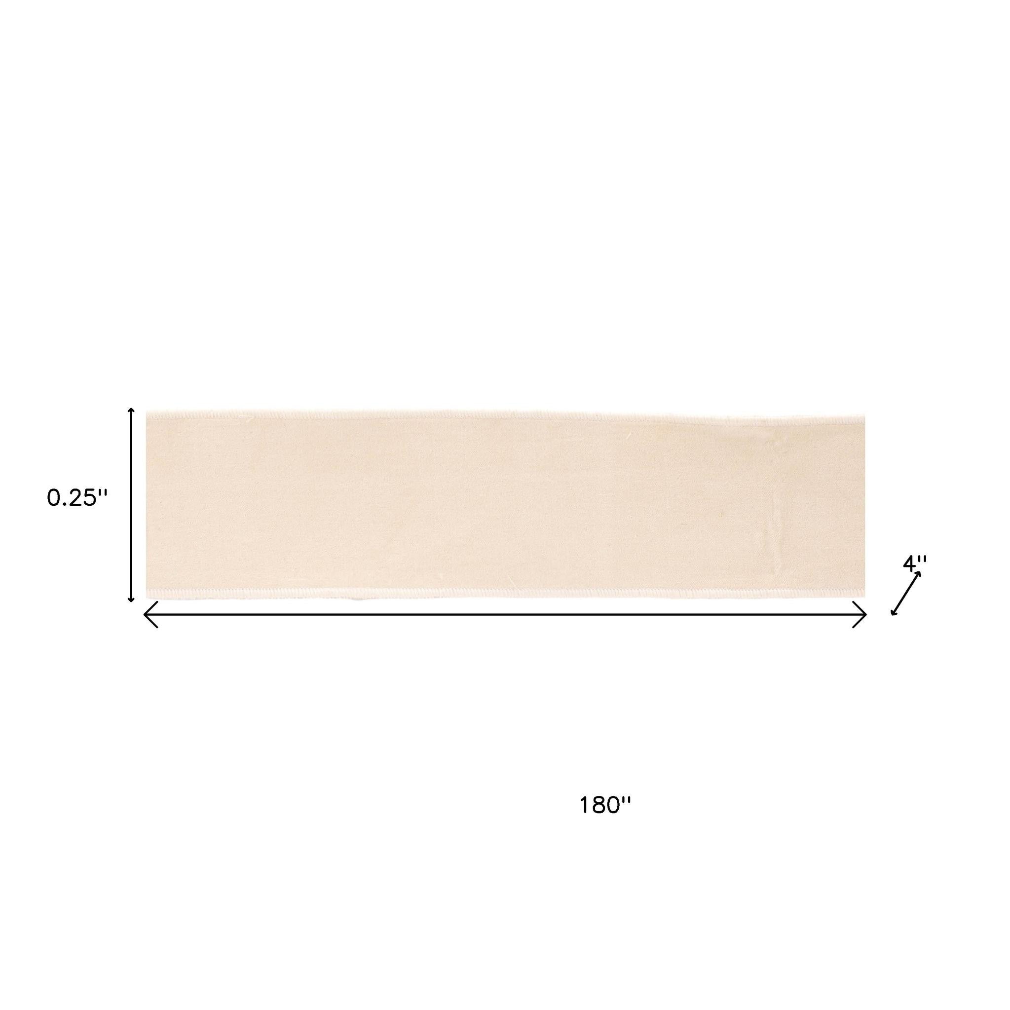 Blush Pink Wired Ribbon 4" x 5 Yds. Shatterproof Cotton Ribbon