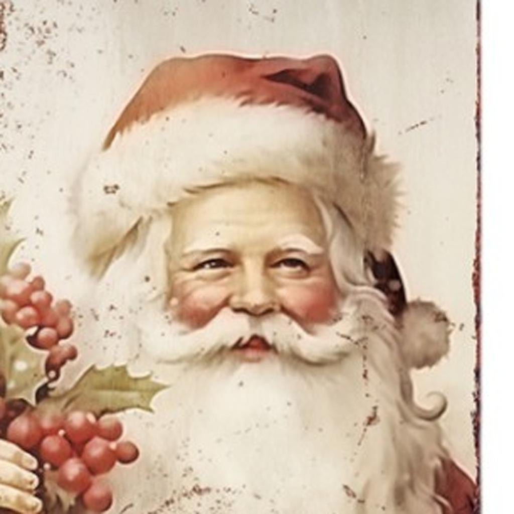 36" White Red And Brown Solid Wood Christmas Santa Porch Sign