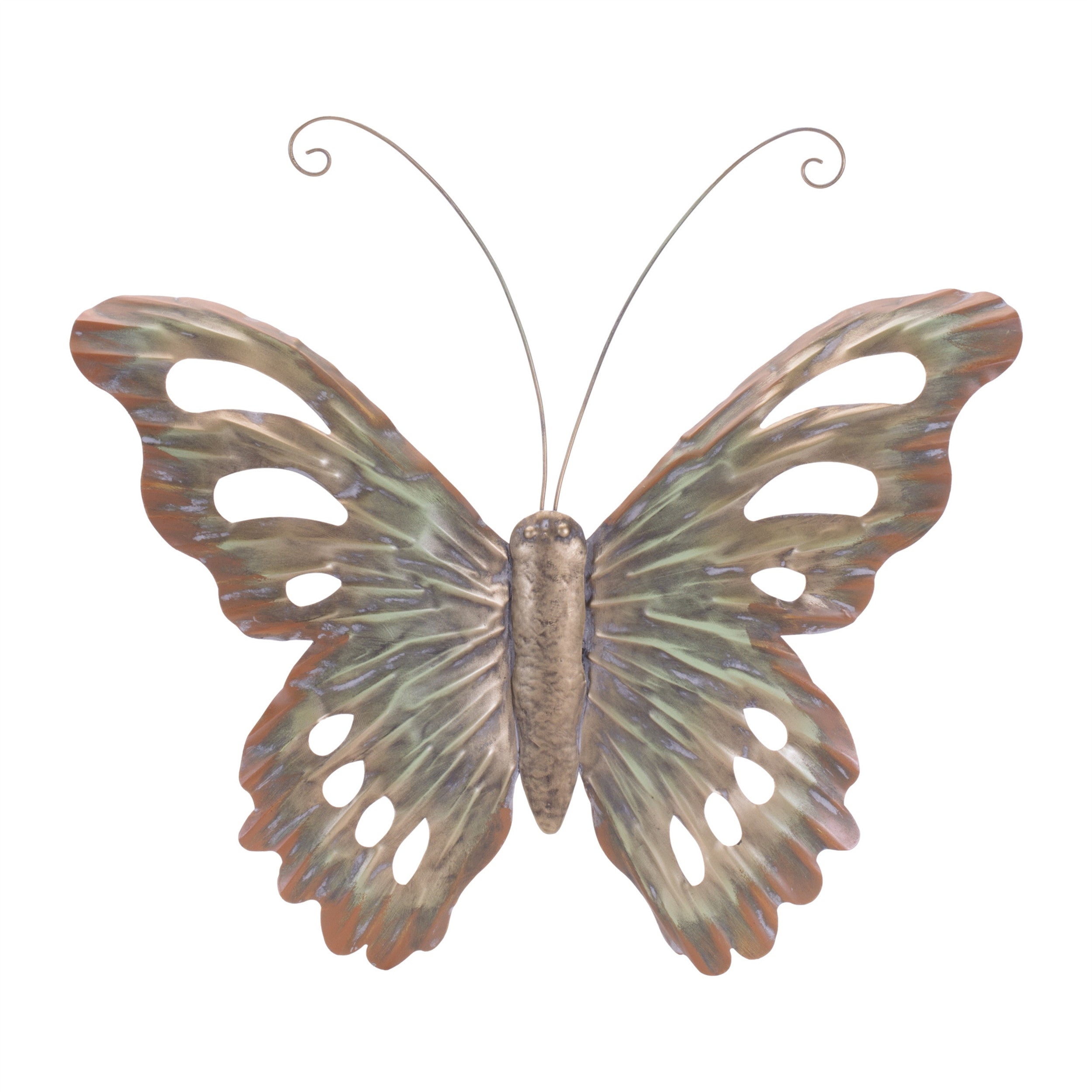 Set of Two Gold And Silver Metal Insect Garden Art