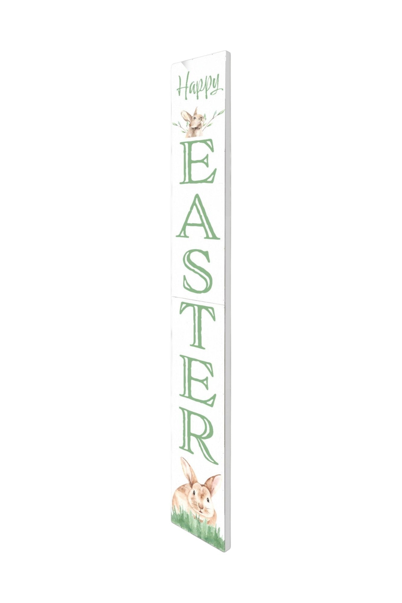 72" White And Green Solid Wood Happy Easter Easter Porch Sign