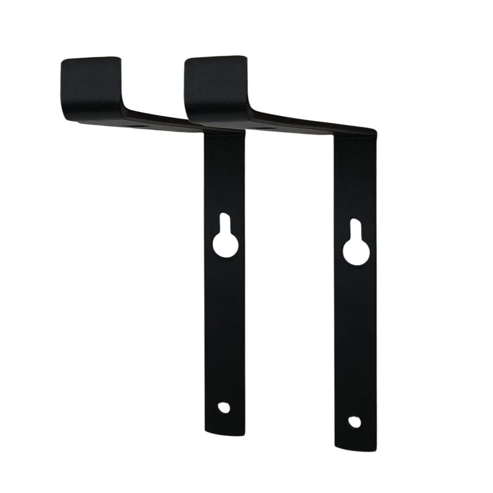 7" Set Of Two Black Metal Wall Mounted Shelf Brackets