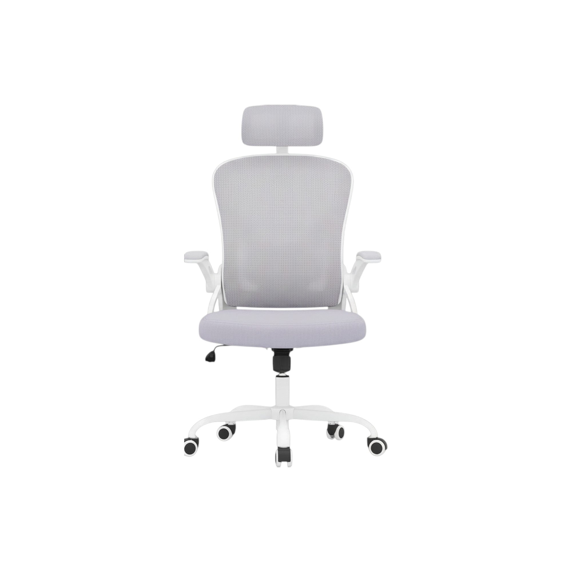 Gray White and Black Adjustable Height Swivel Rolling Office Chair