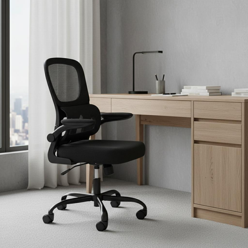 Black Adjustable Height Swivel Rolling Office Chair