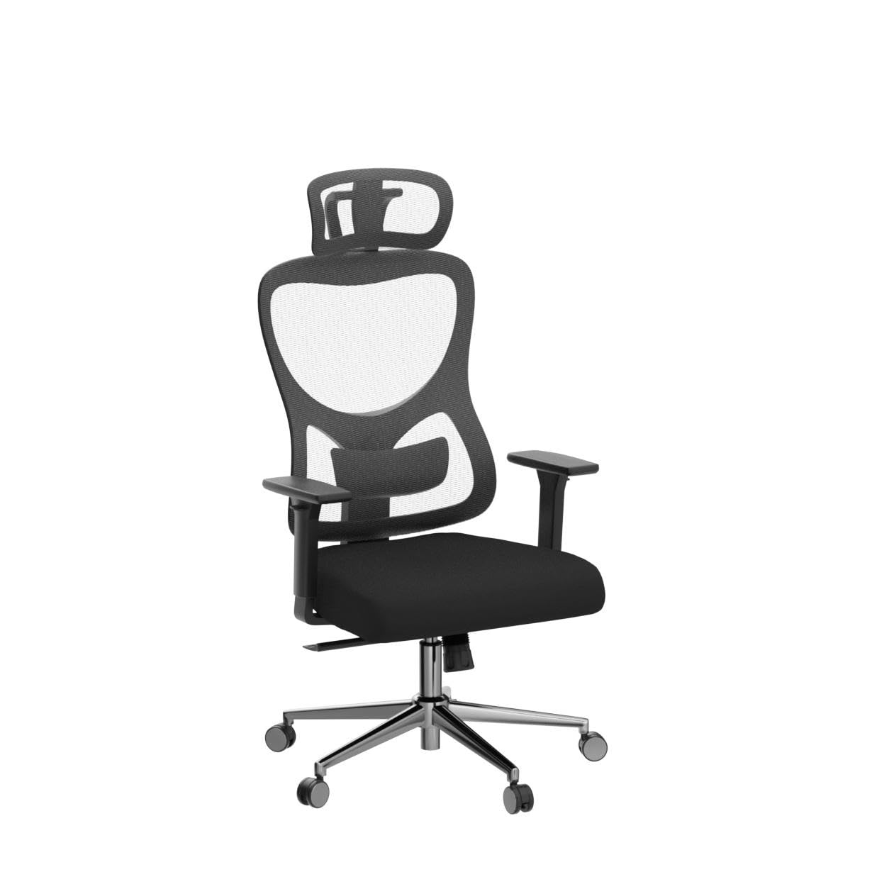 Black and Silver Adjustable Height Swivel Rolling Office Chair