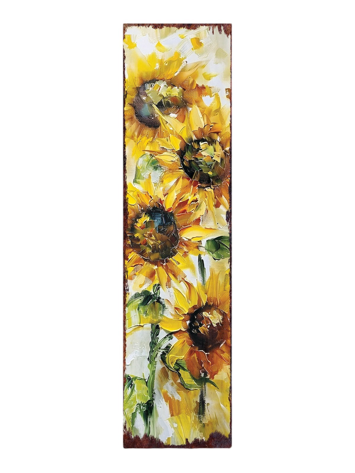 36" Yellow Brown And Green Solid Wood Sunflowers Porch Sign