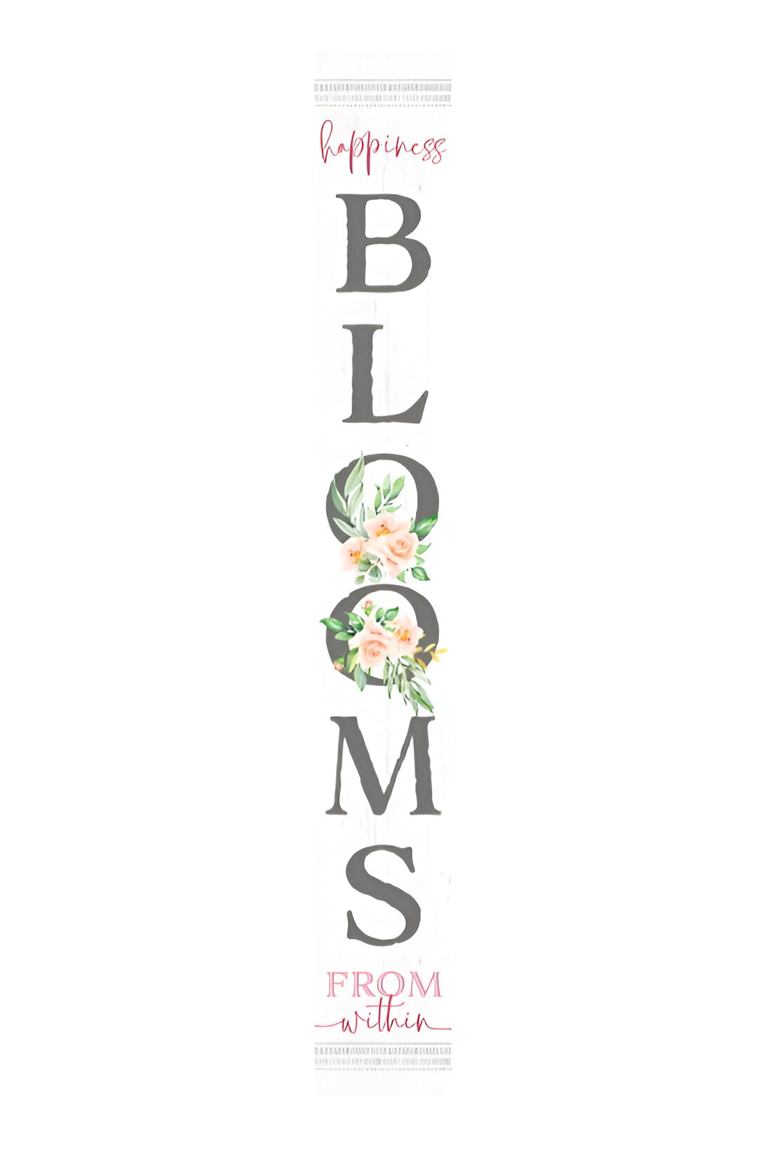 72" White Solid Wood Blooms Welcome Porch Sign