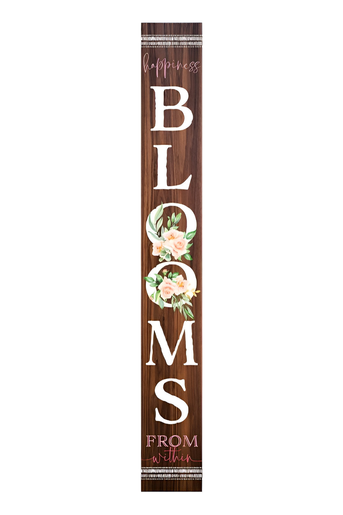 72" Brown Solid Wood Blooms Porch Sign