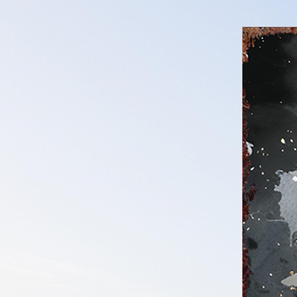 10" Black And Orange Solid Wood Halloween Ghost Garden Stake