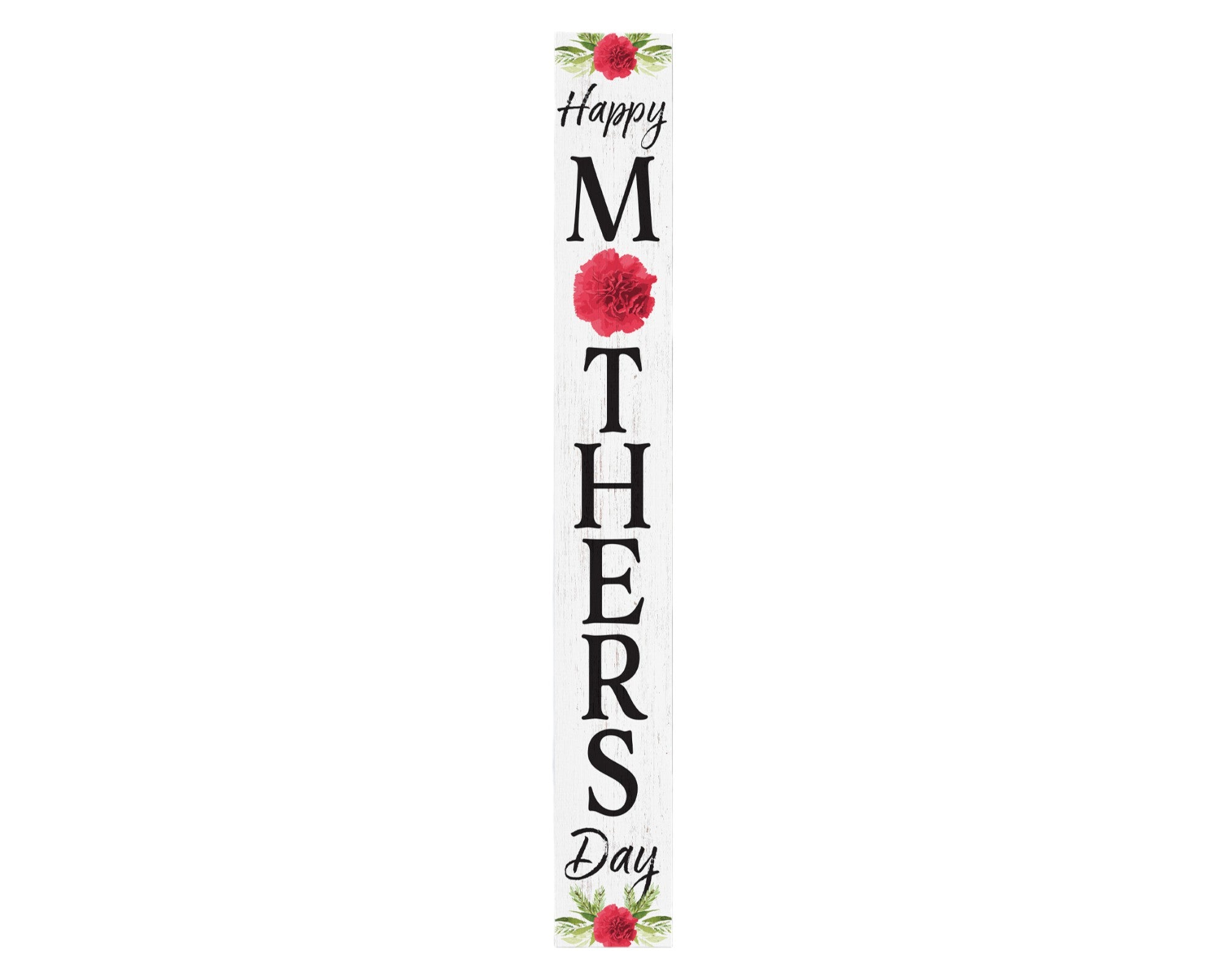 72" White Black And Pink Mother's Day Solid Wood Porch Sign
