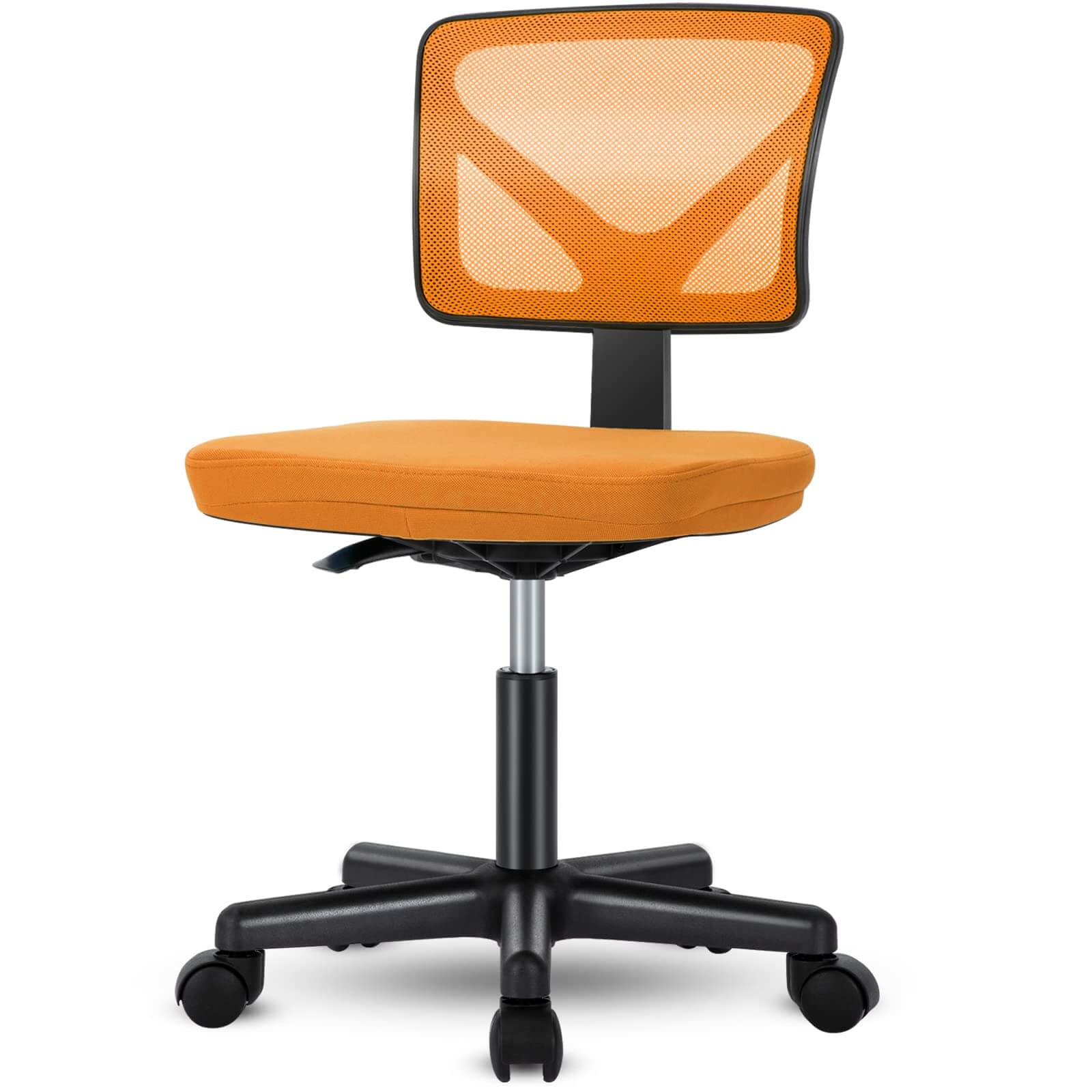 Black and Orange Adjustable Height Swivel Rolling Office Chair