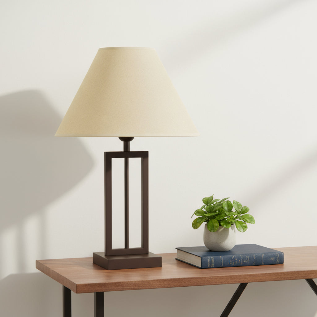 Light Brown Paper Plain Empire Lamp Shade