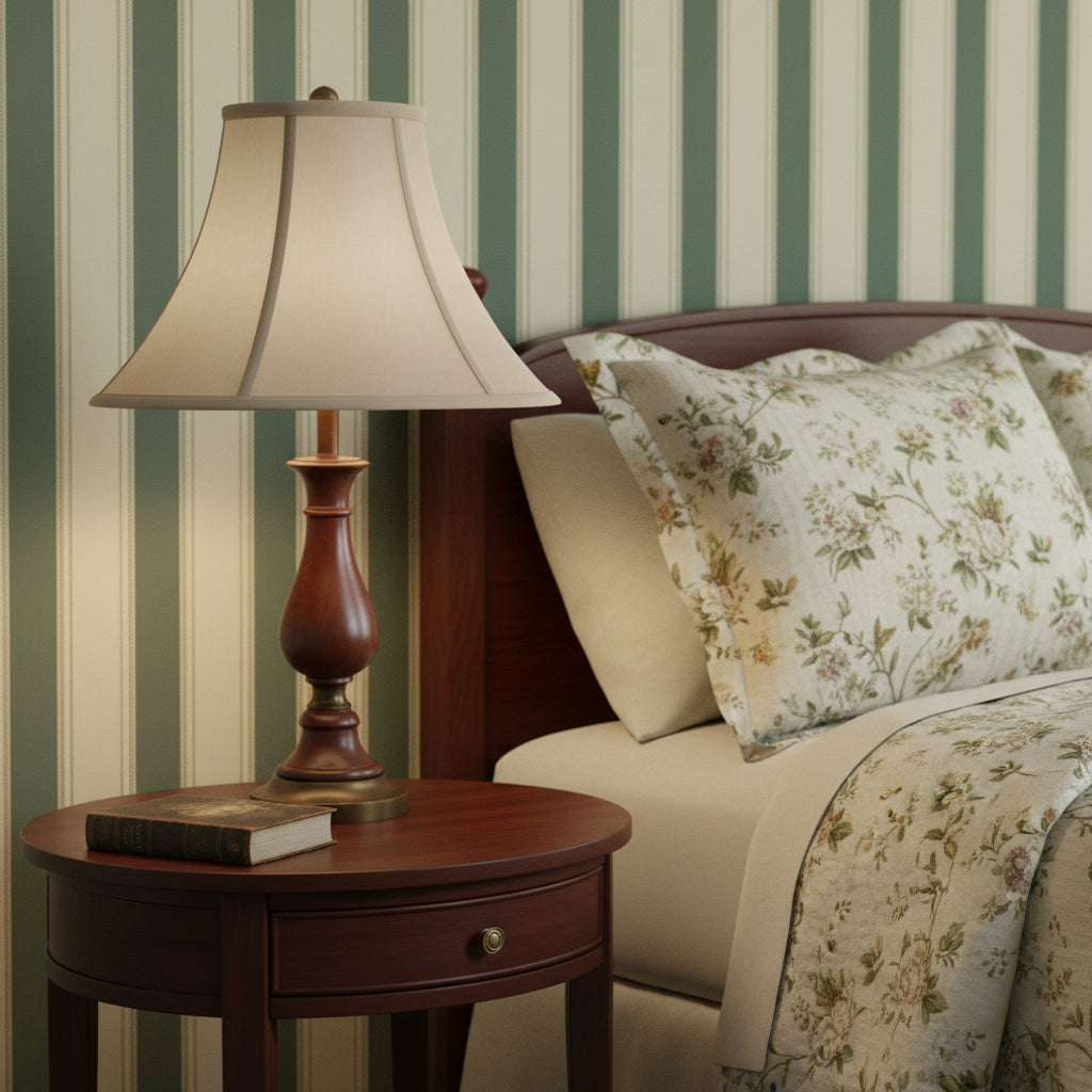 Pearl Silk Piped Bell Lamp Shade