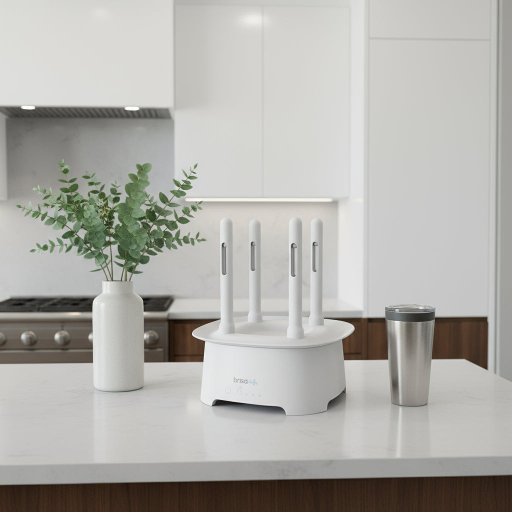 9" Brisa White Powered Drying Rack