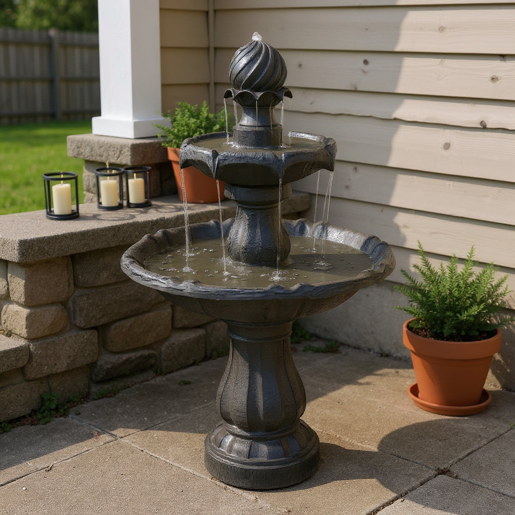 35" Black Polyresin Garden Art