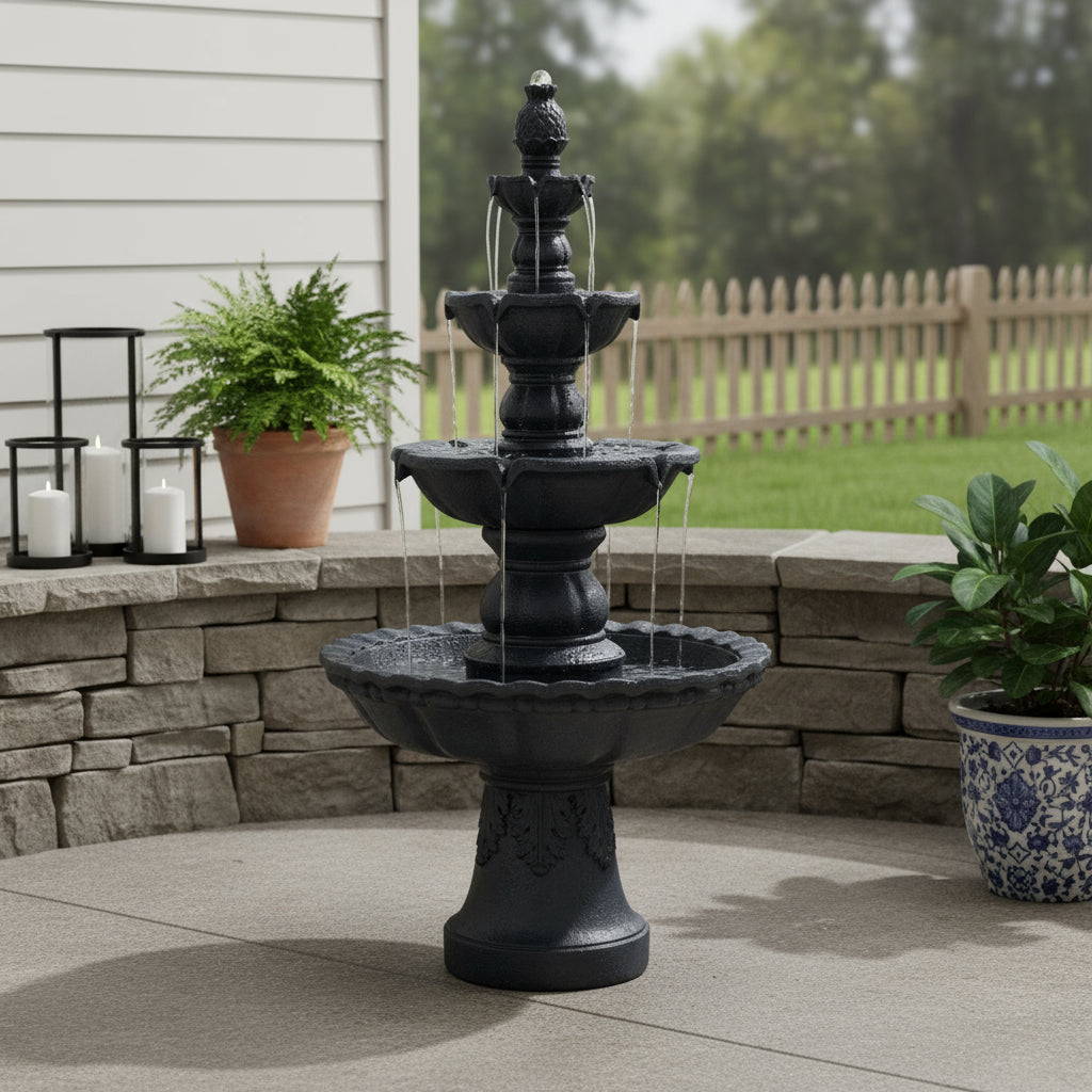 52" Black Polyresin Garden Art