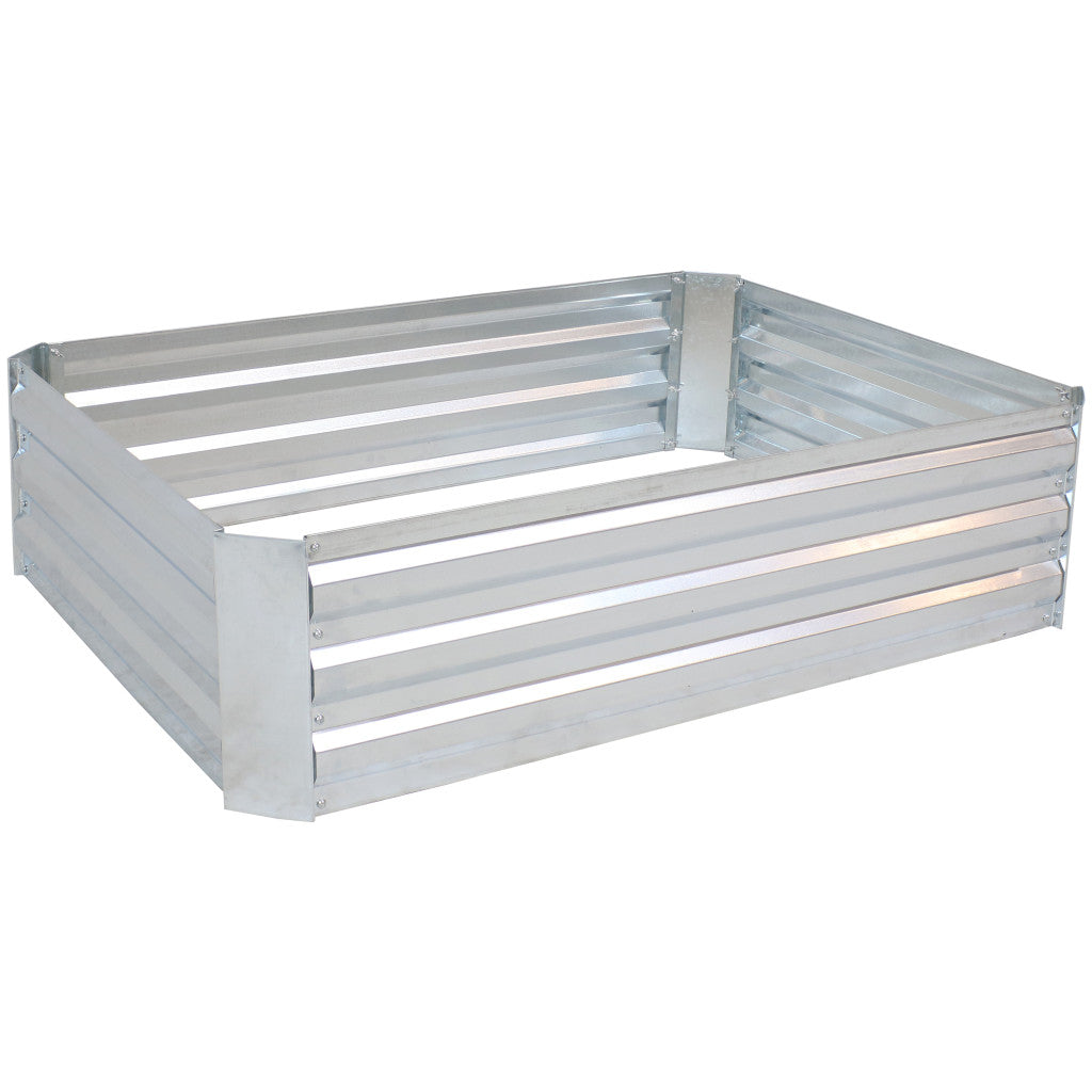 12" X 48" Silver Steel Rectangular Raised Garden Bed