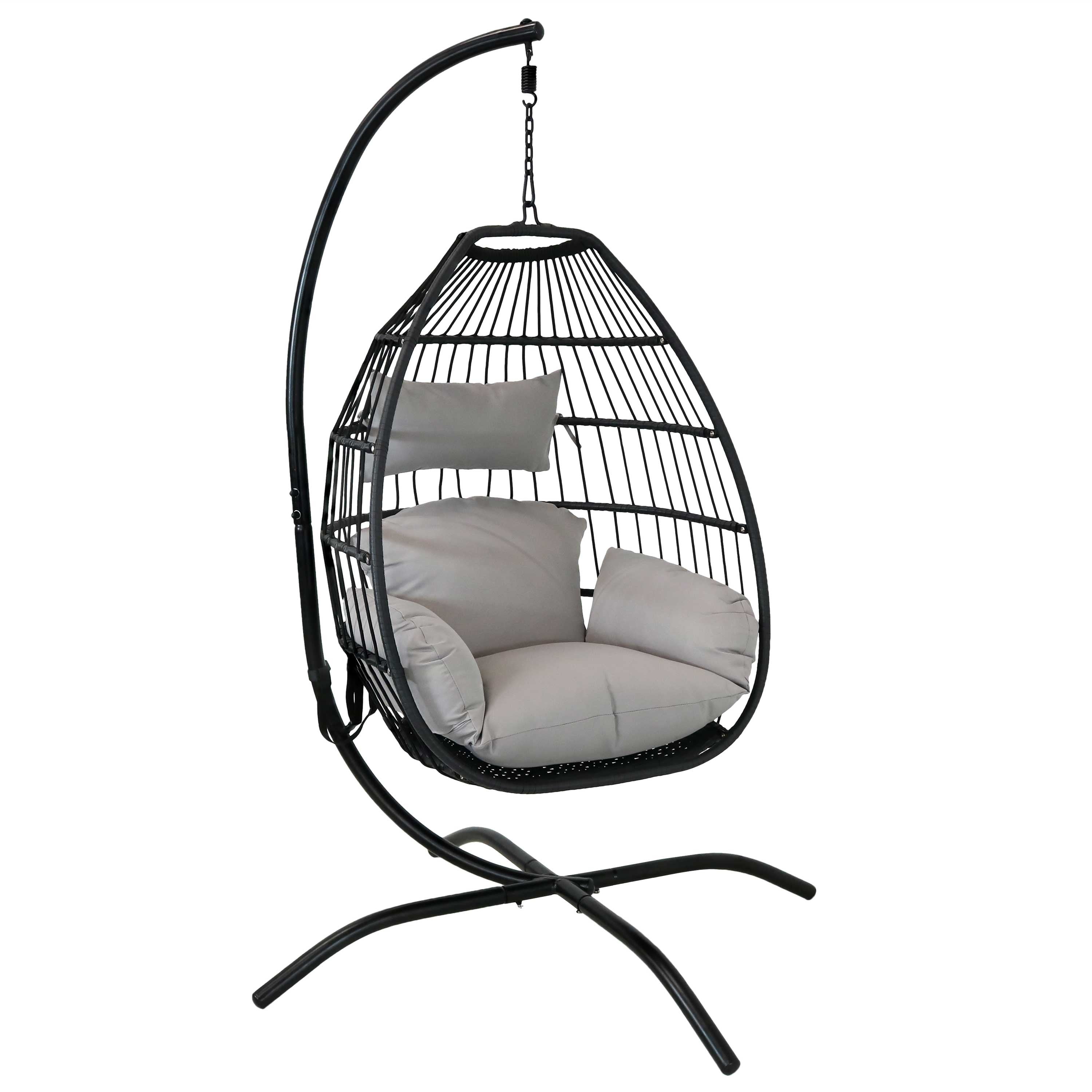 46" Gray Steel Outdoor Egg Chair
