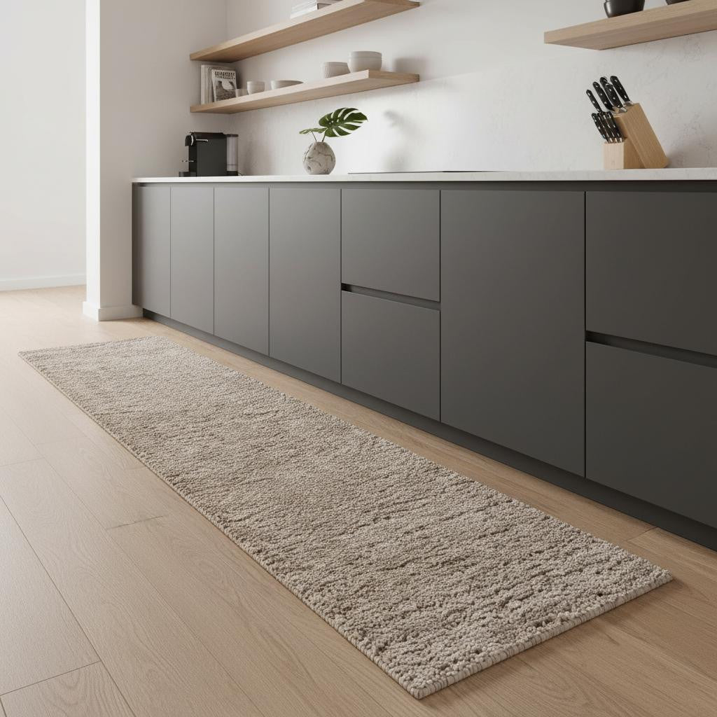 8' Beige Flatweave Runner Rug