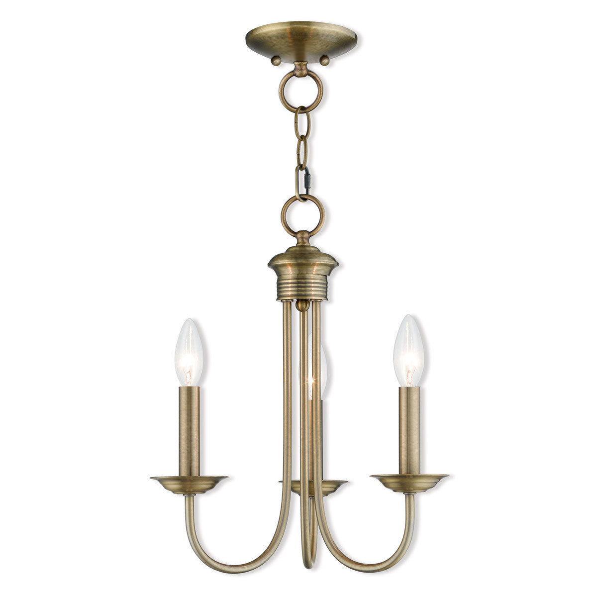 Three Light Dimmable Chandelier With Shades