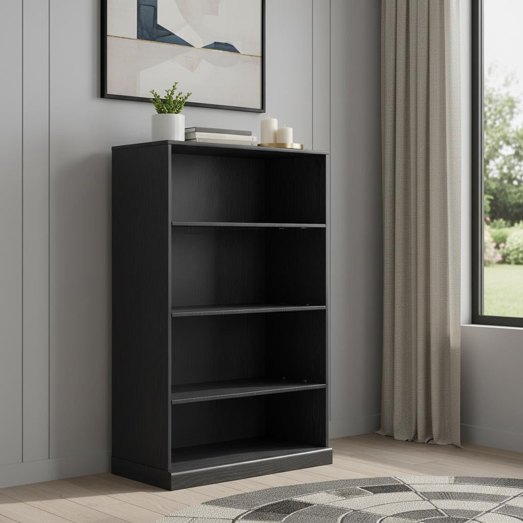 31" Black Wood Accent Cabinet