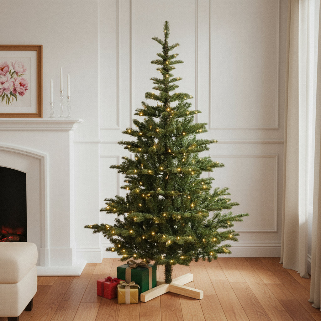 7' Pre Lit Sparse Fir Christmas Tree