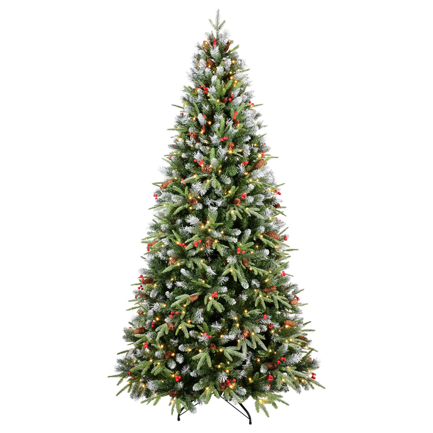 7' Pre Lit Full Fir Christmas Tree With Decorations
