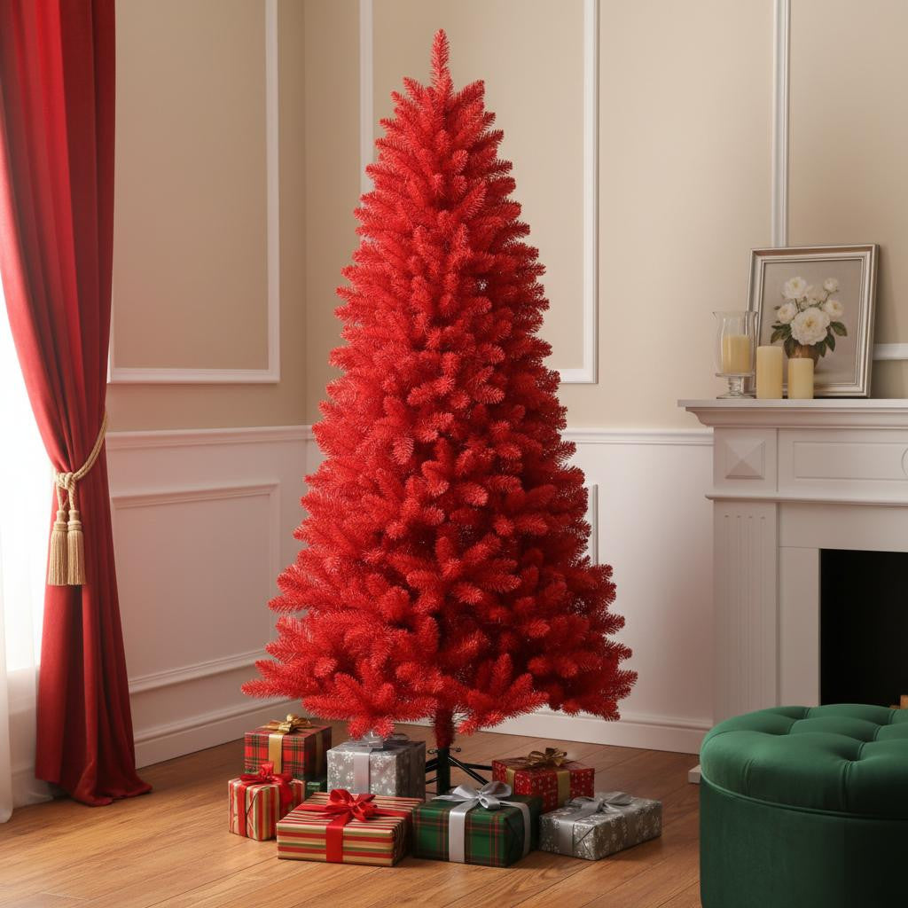6' Red Full Fir Christmas Tree