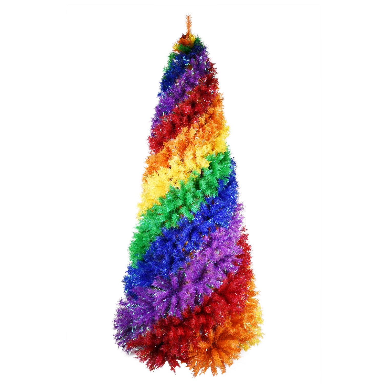 7.5' Rainbow Spiral Fir Christmas Tree