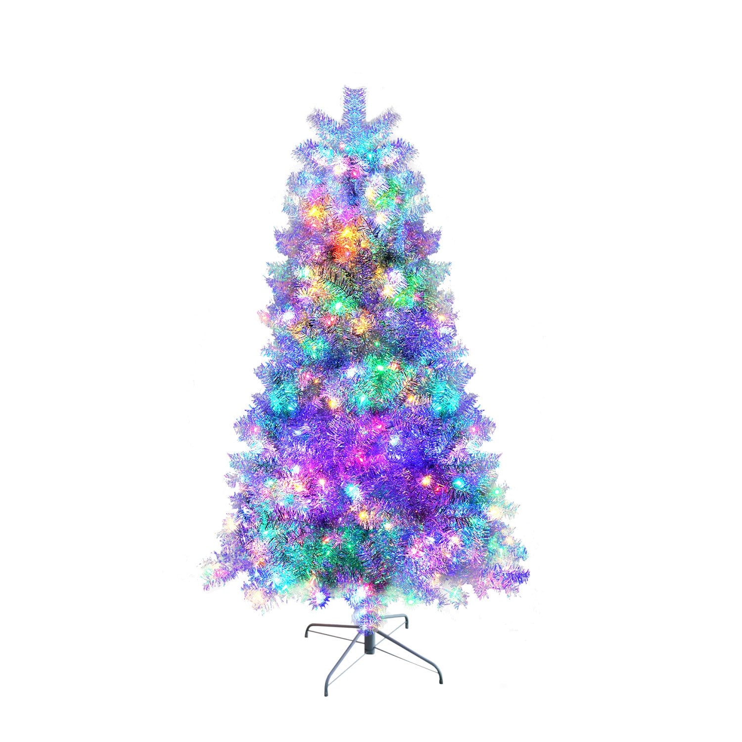 4' Silver Pre Lit Full Frosted Spruce Christmas Tree