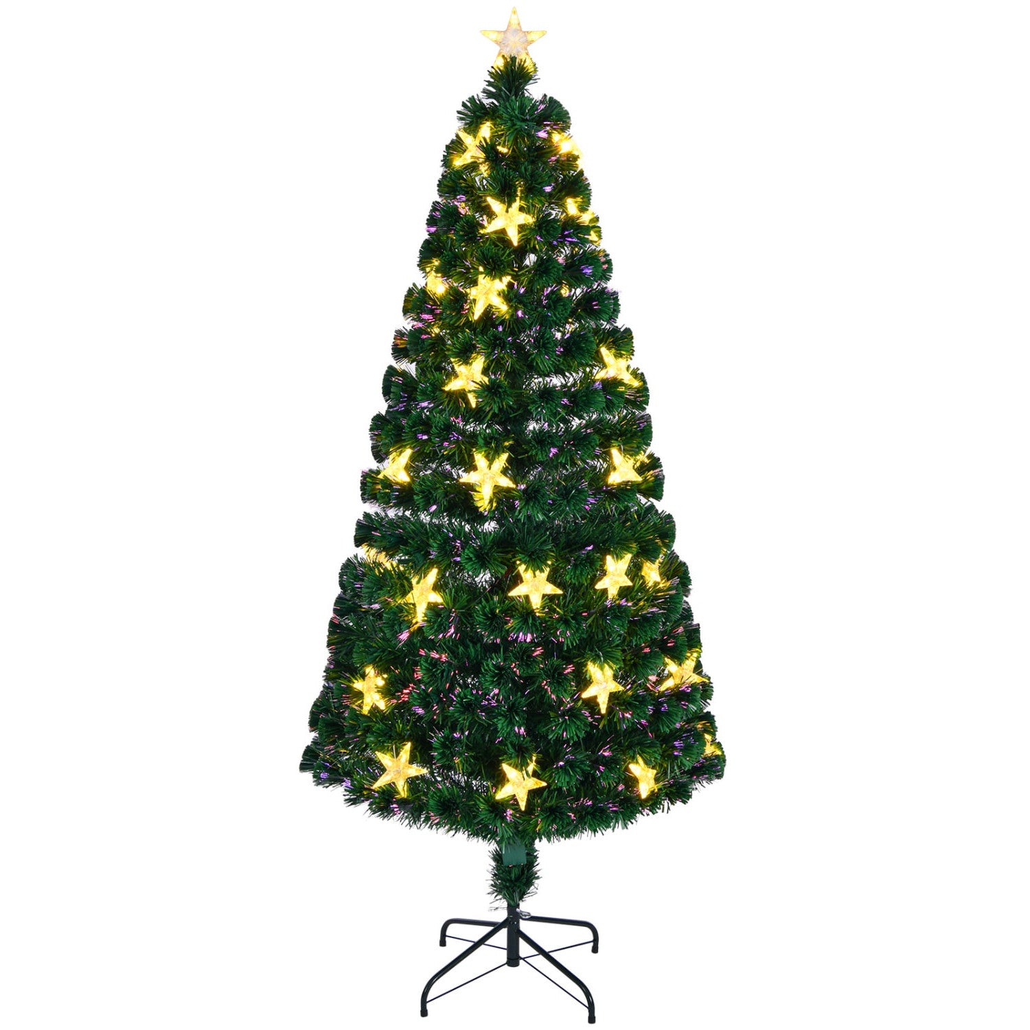 7' Pre Lit Full Spruce Christmas Tree With Decorations