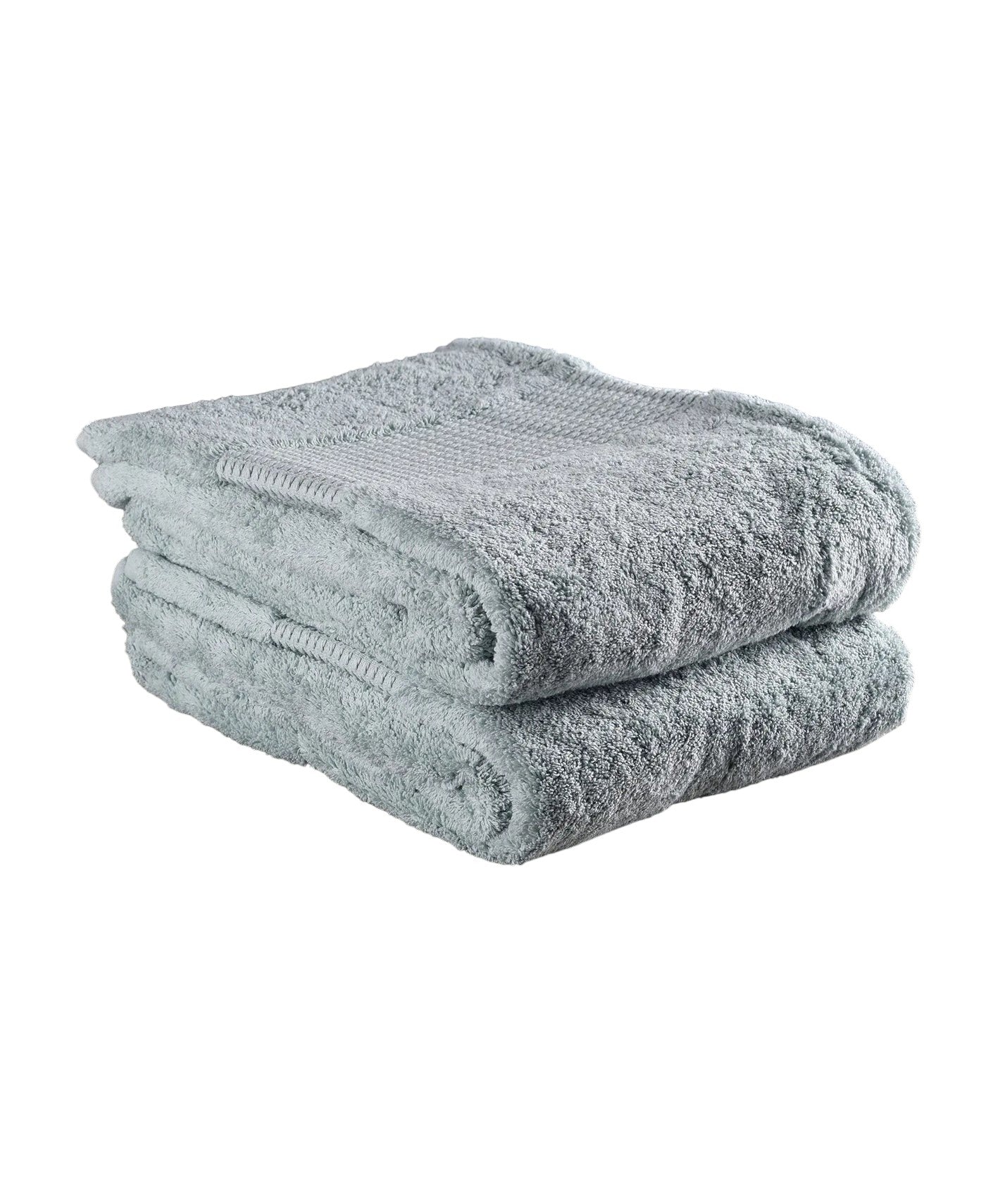 Set of Two Sea Green Cotton 16" X 30" Quick Dry Terry Cloth Hand Towels