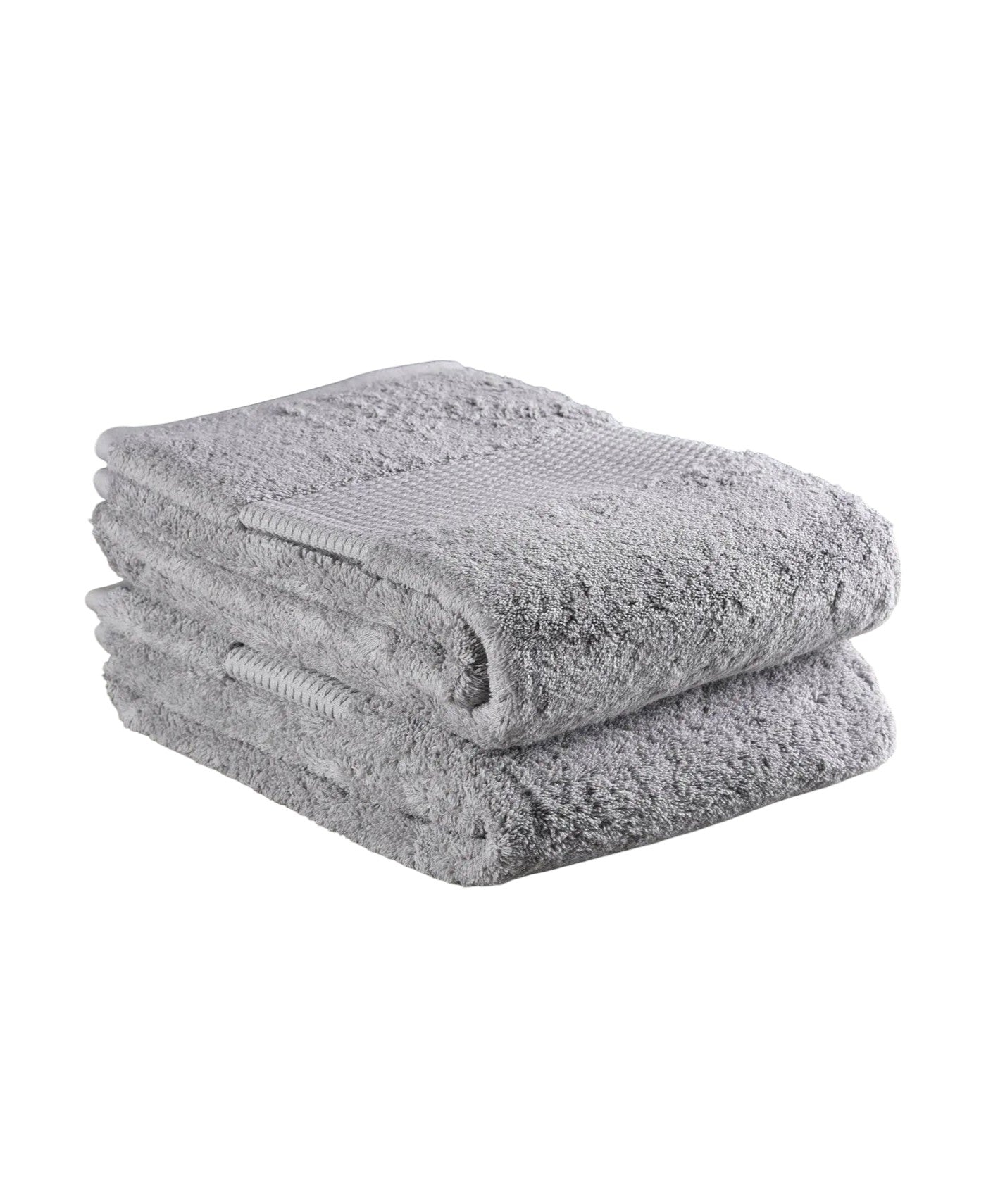 Set of Two Light Gray Cotton 13" X 13" Quick Dry Terry Cloth Washcloths